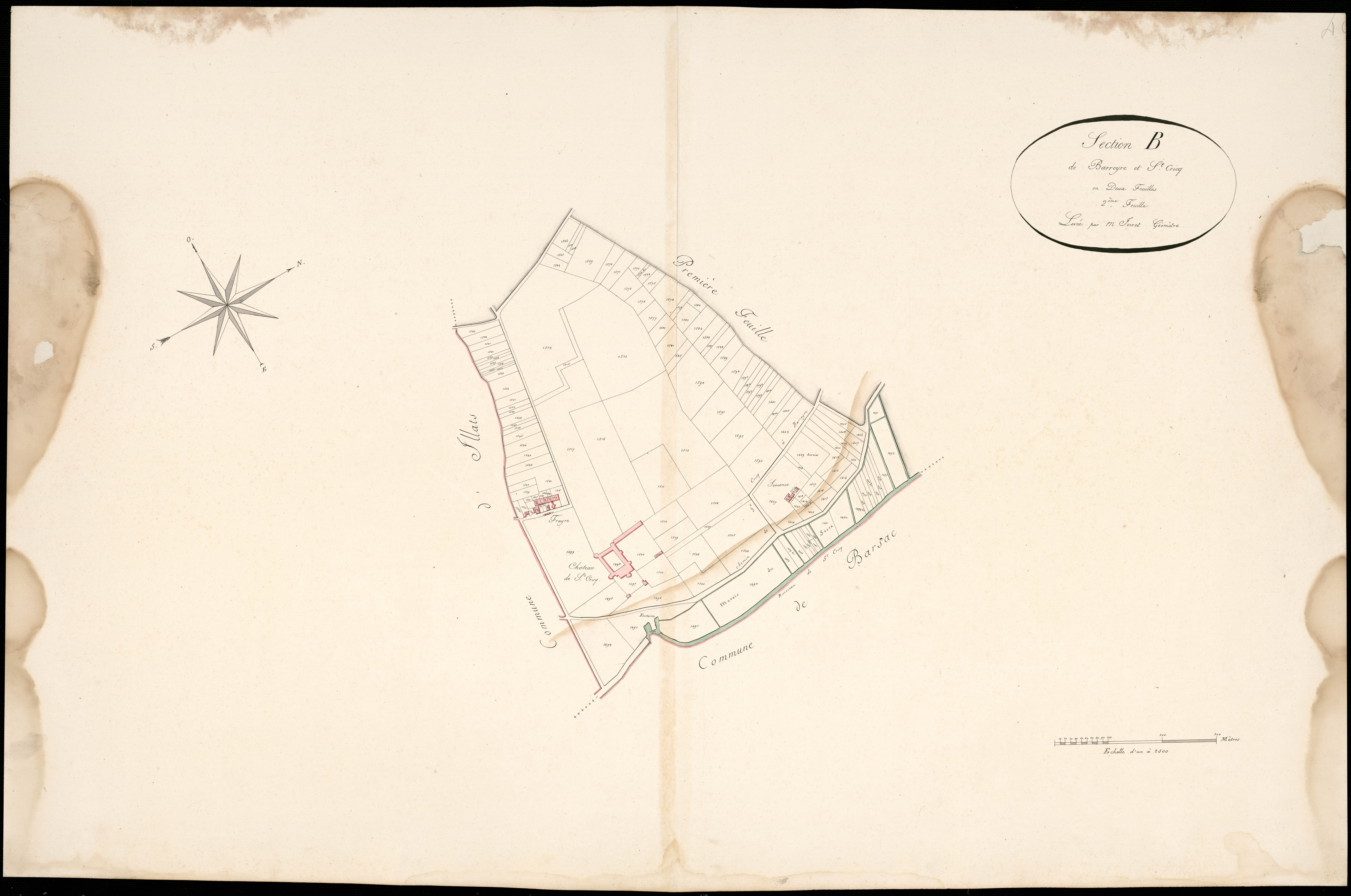 Cérons - -Section B feuille 2 : Barreyre et Saint-Cricq