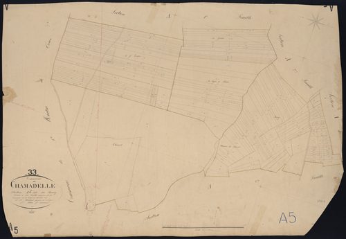 Chamadelle - -Section A feuille 5 : Le Bourg