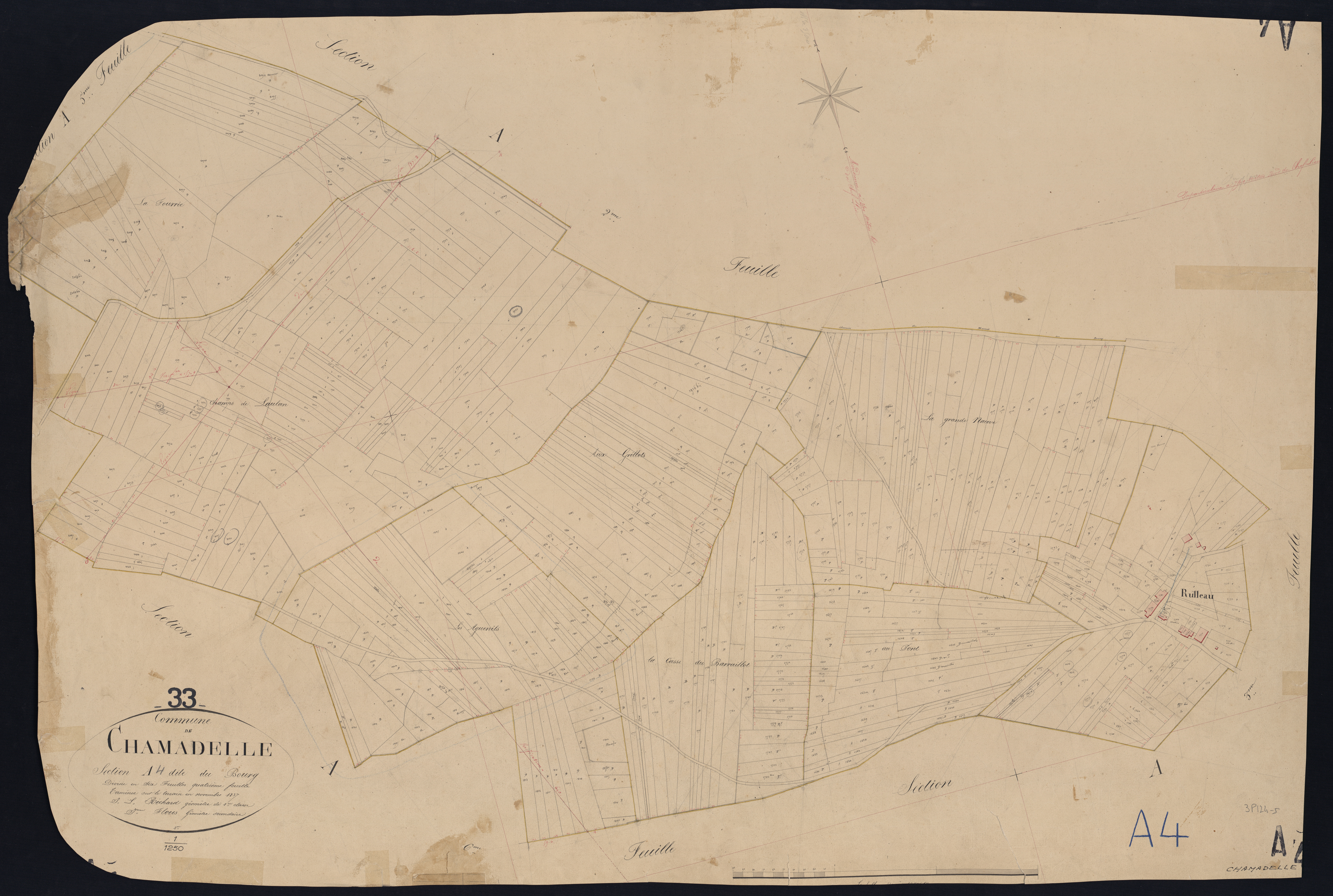 Chamadelle - -Section A feuille 4 : Le Bourg