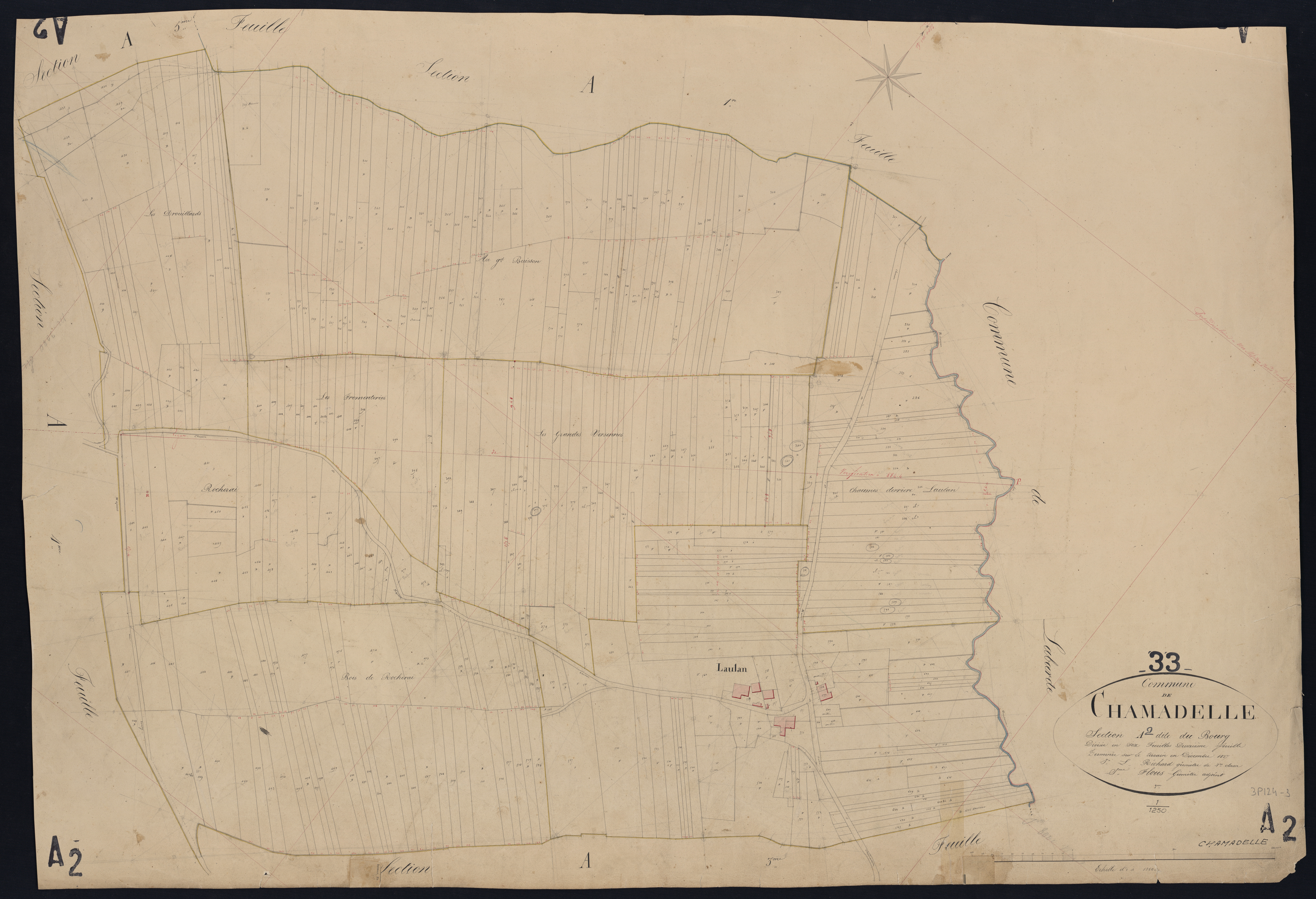 Chamadelle - -Section A feuille 2 : Le Bourg