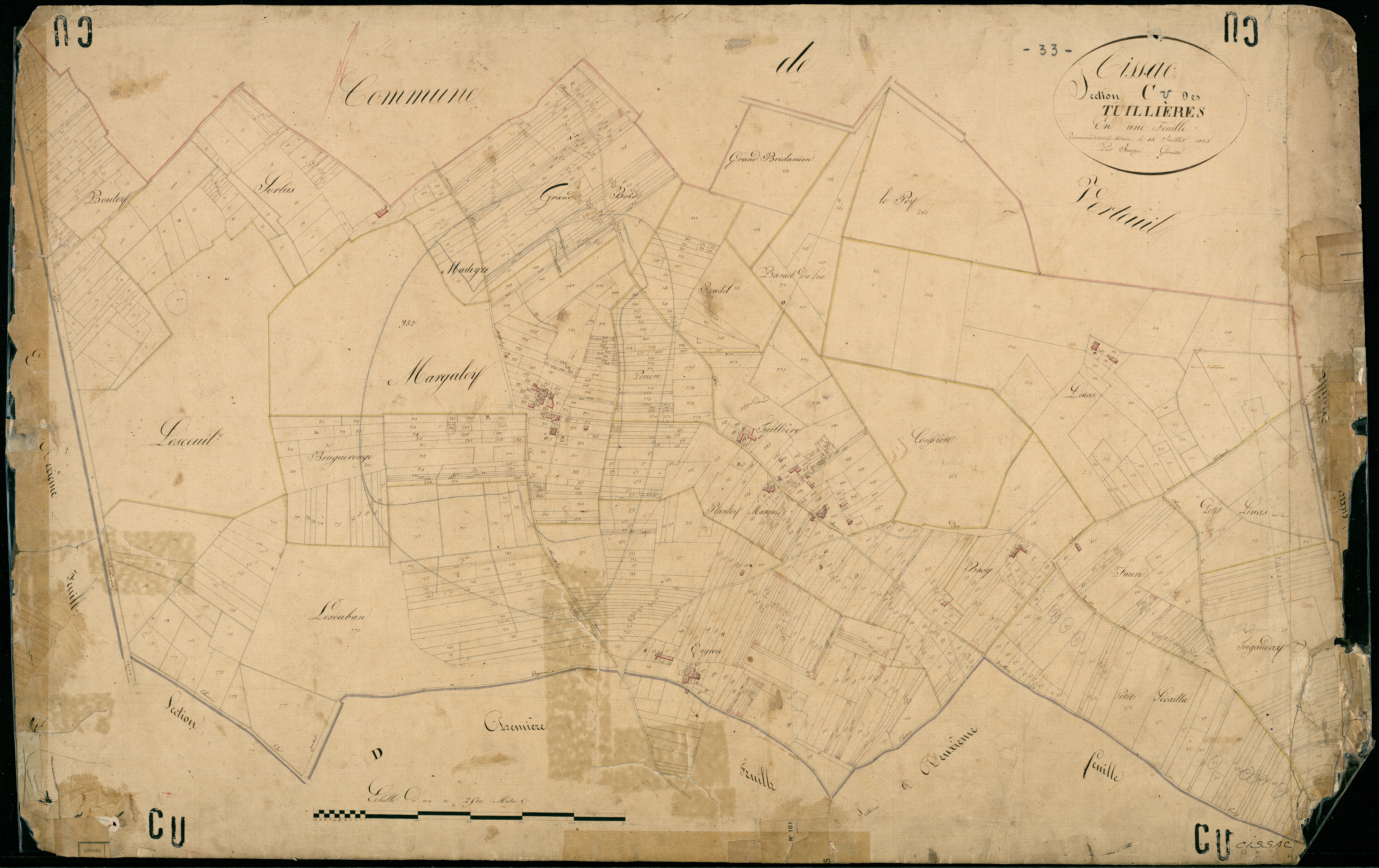 Cissac-Médoc - -Section C feuille unique : Les Tuillières