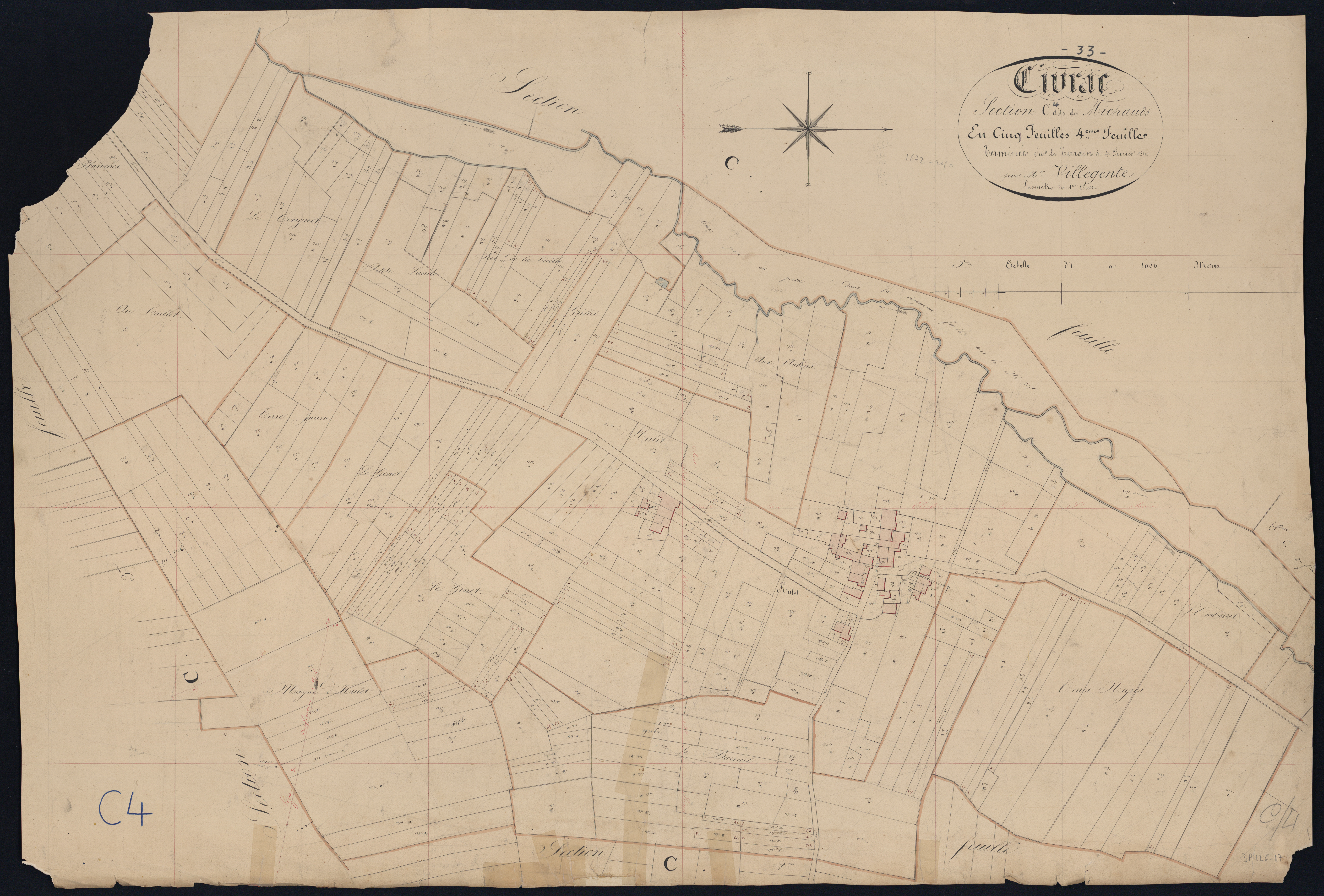 Civrac-de-Blaye - -Section C feuille 4 : Les Michauds