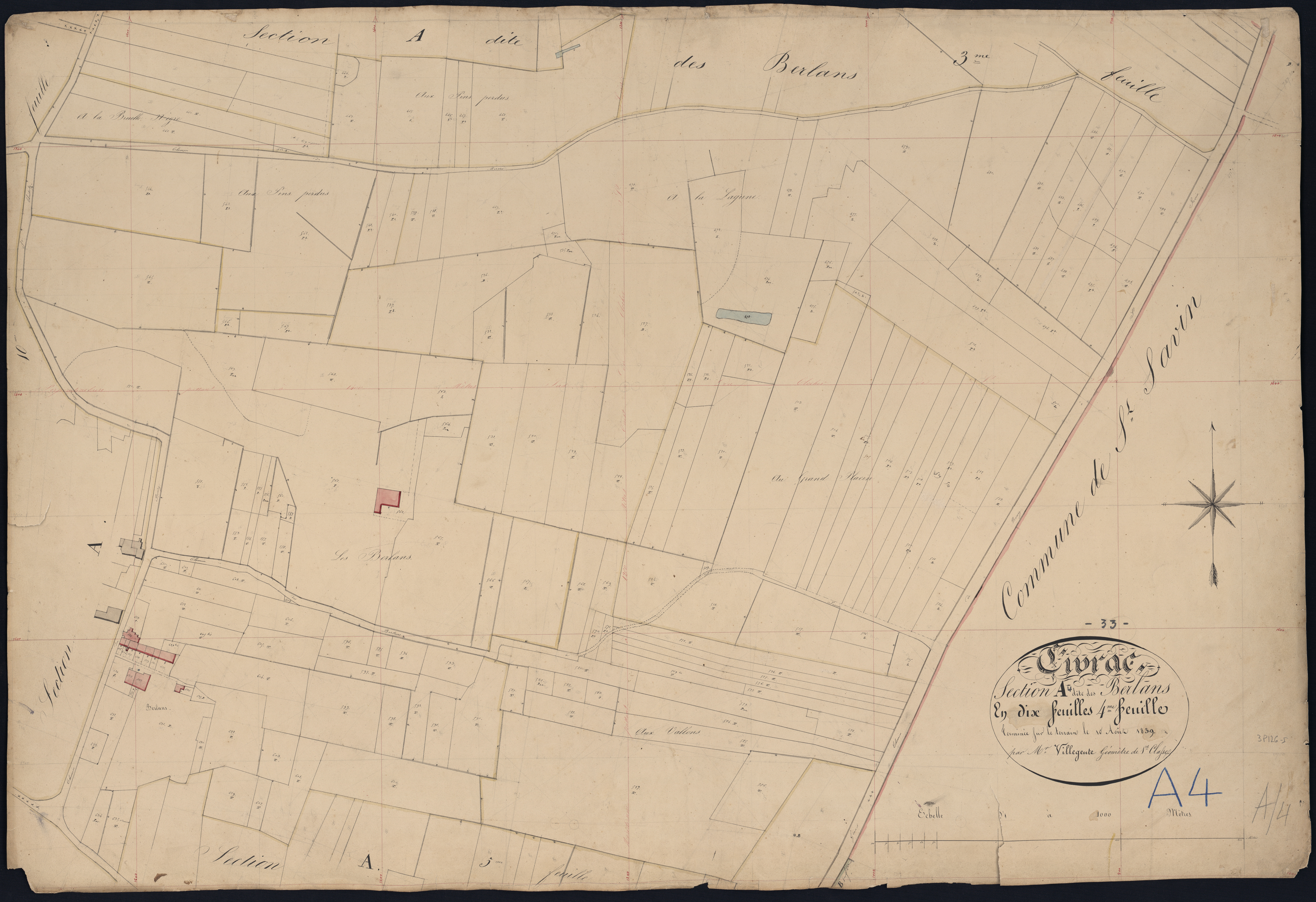 Civrac-de-Blaye - -Section A feuille 4 : Les Berlans