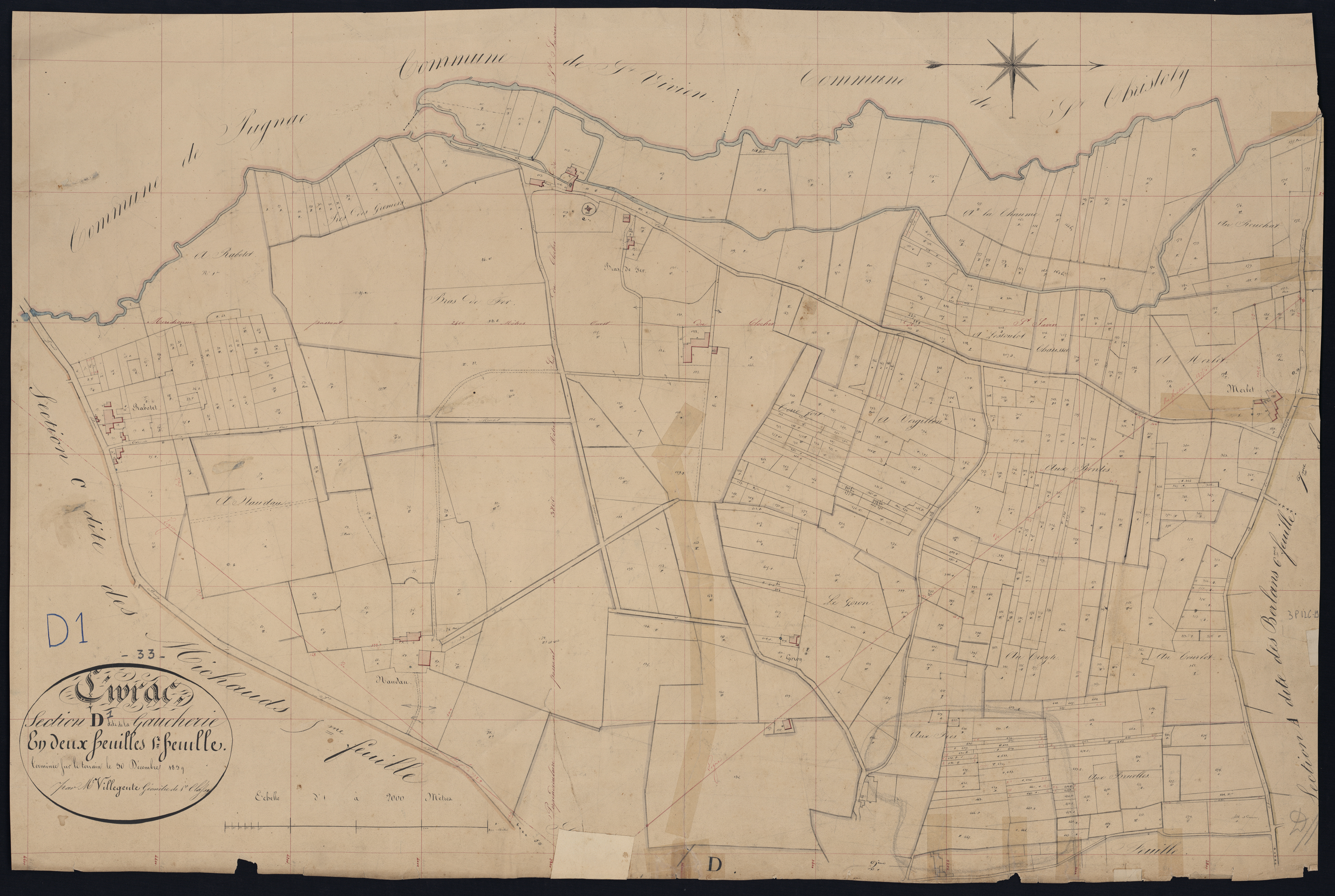 Civrac-de-Blaye - -Section D feuille 1 : La Gaucherie
