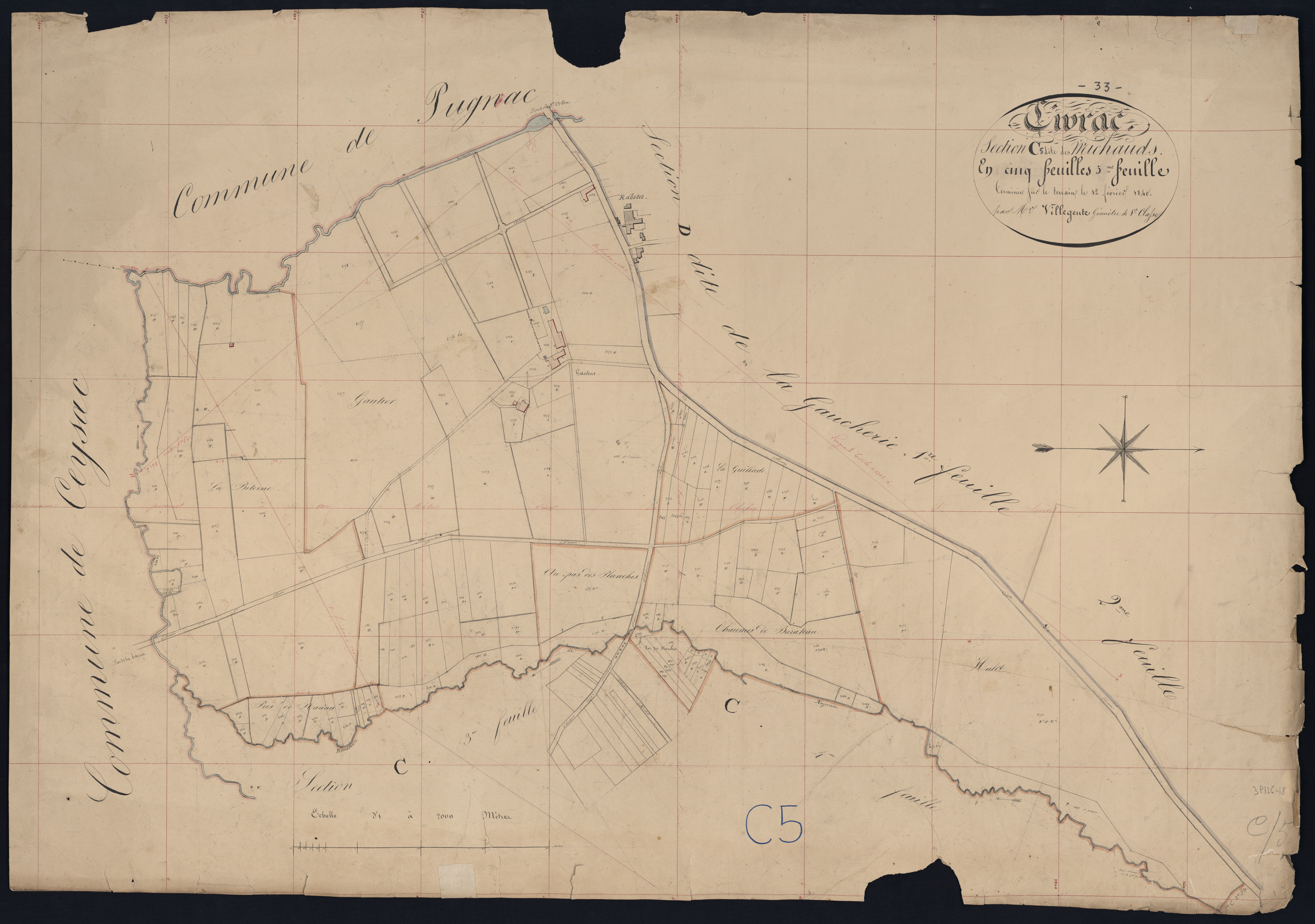 Civrac-de-Blaye - -Section C feuille 5 : Les Michauds