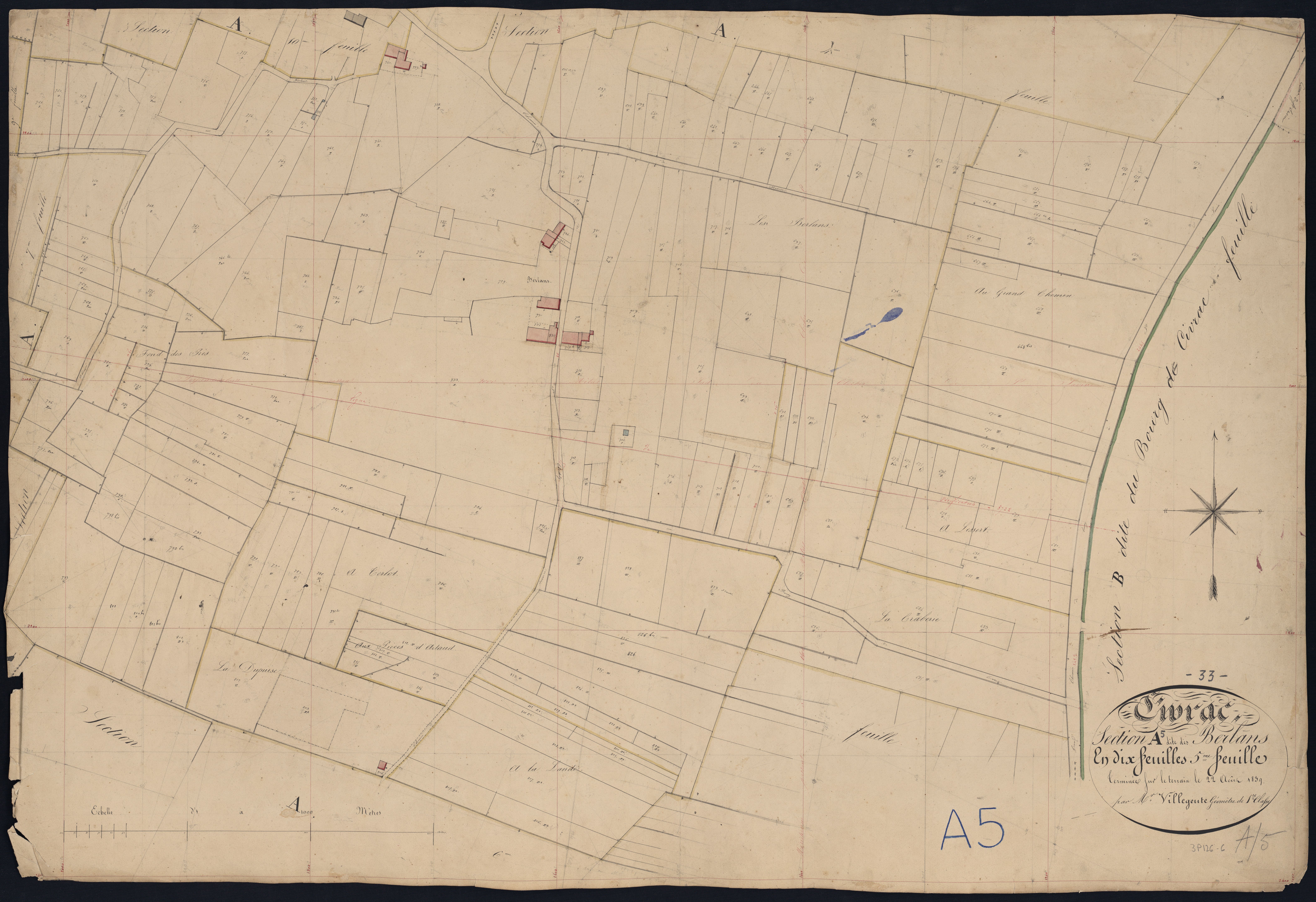 Civrac-de-Blaye - -Section A feuille 5 : Les Berlans