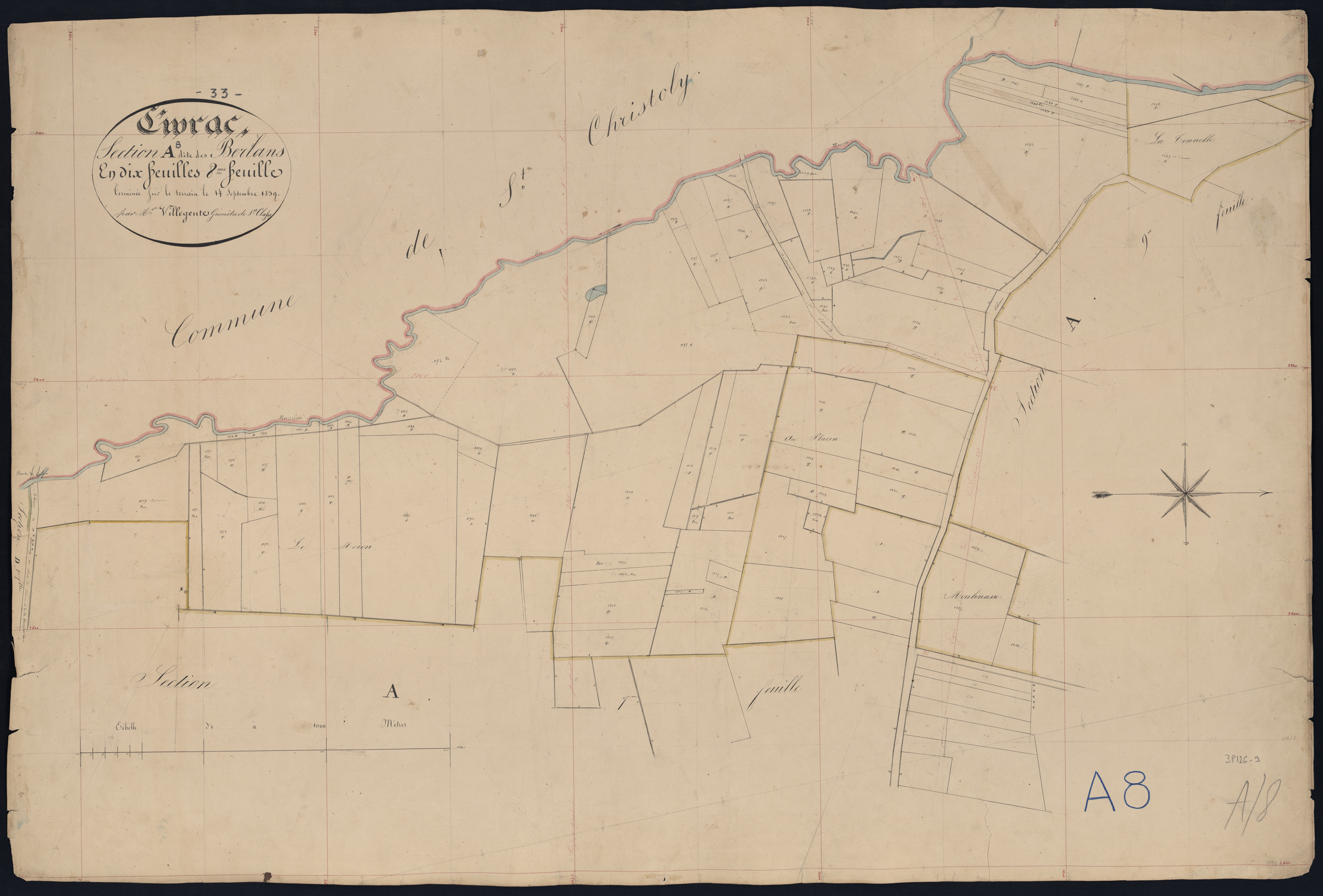 Civrac-de-Blaye - -Section A feuille 8 : Les Berlans