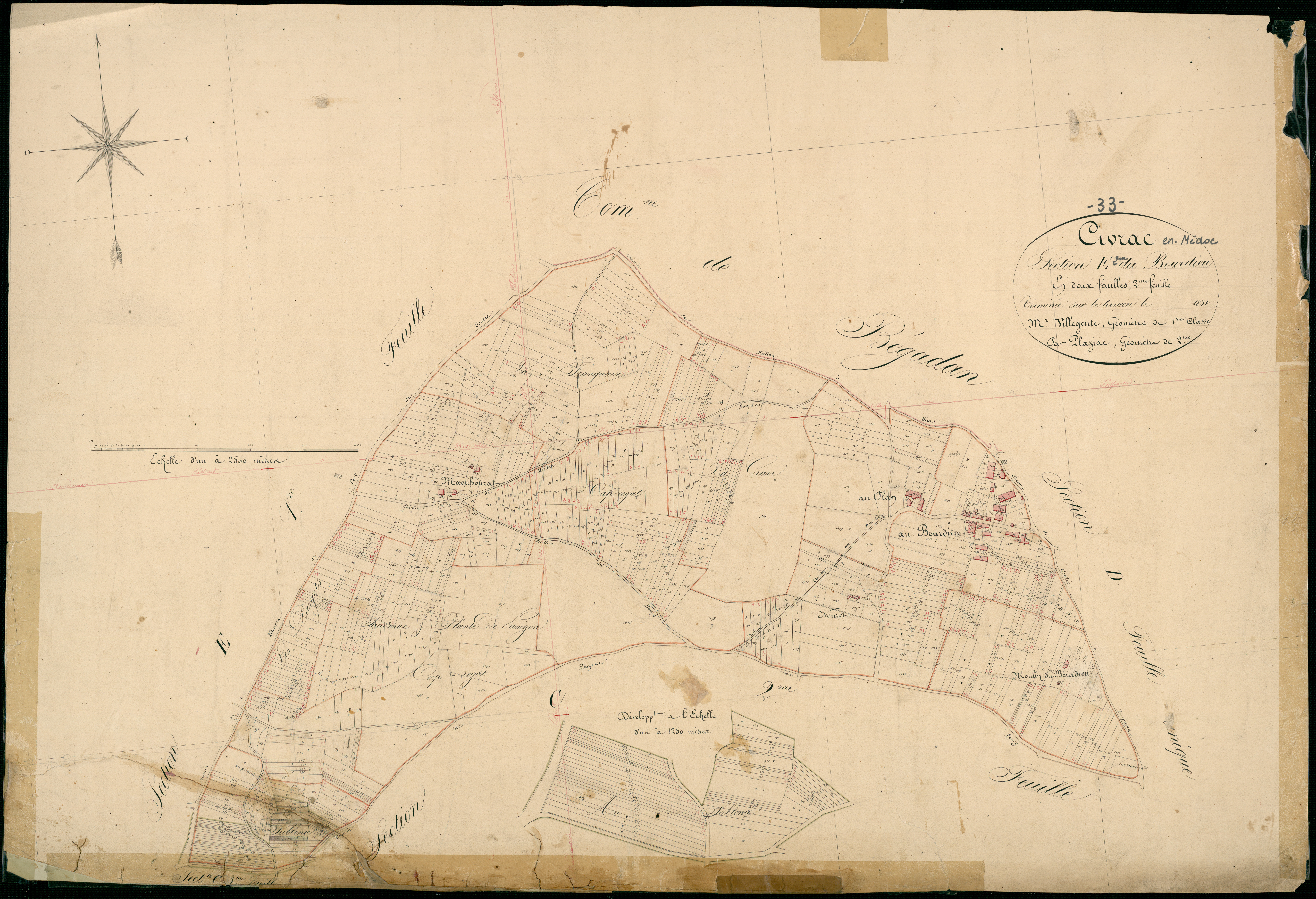 Civrac-en-Médoc - -Section E feuille 2 : Le Bourdieu
