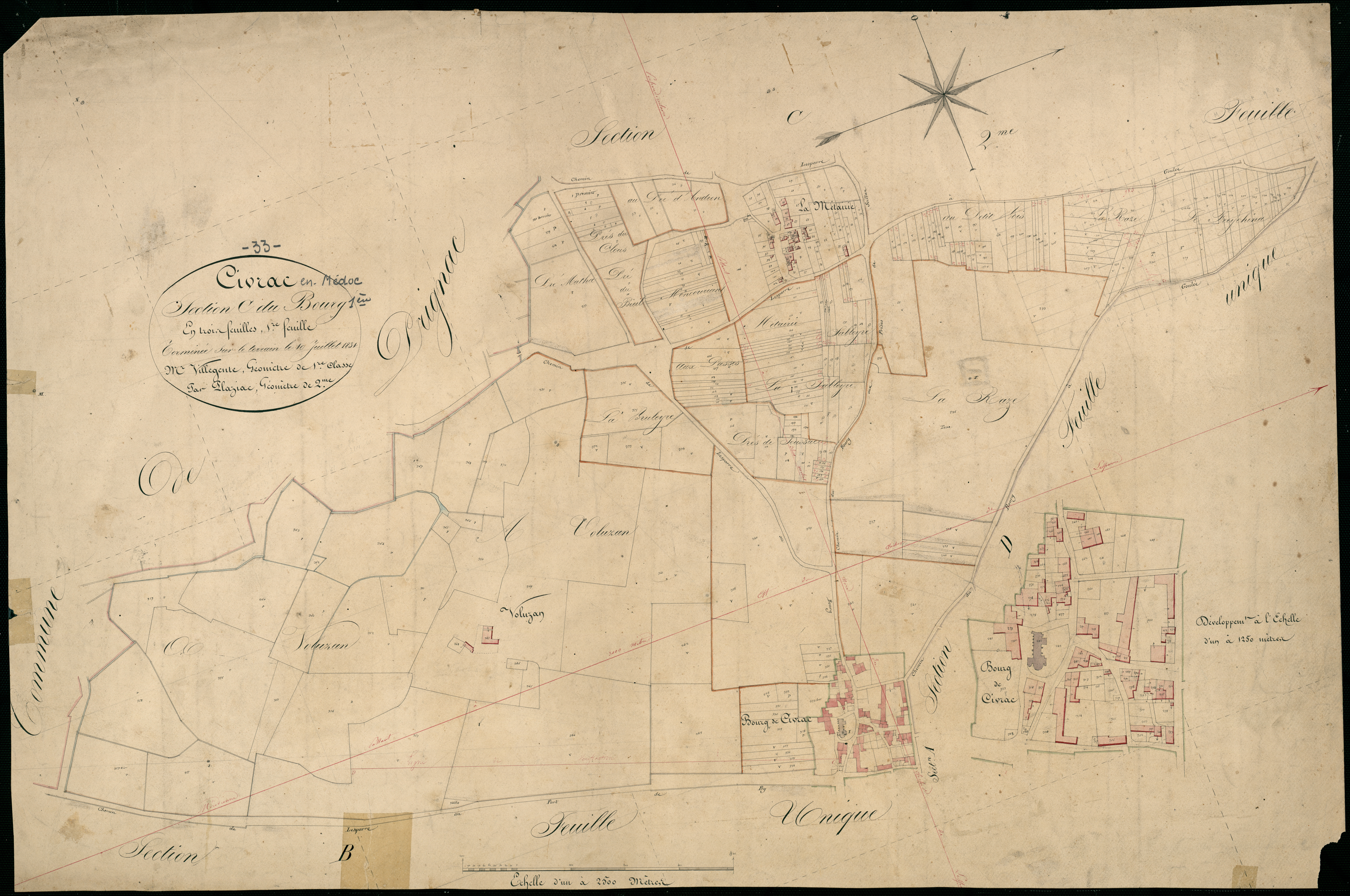 Civrac-en-Médoc - -Section C feuille 1 : Le Bourg