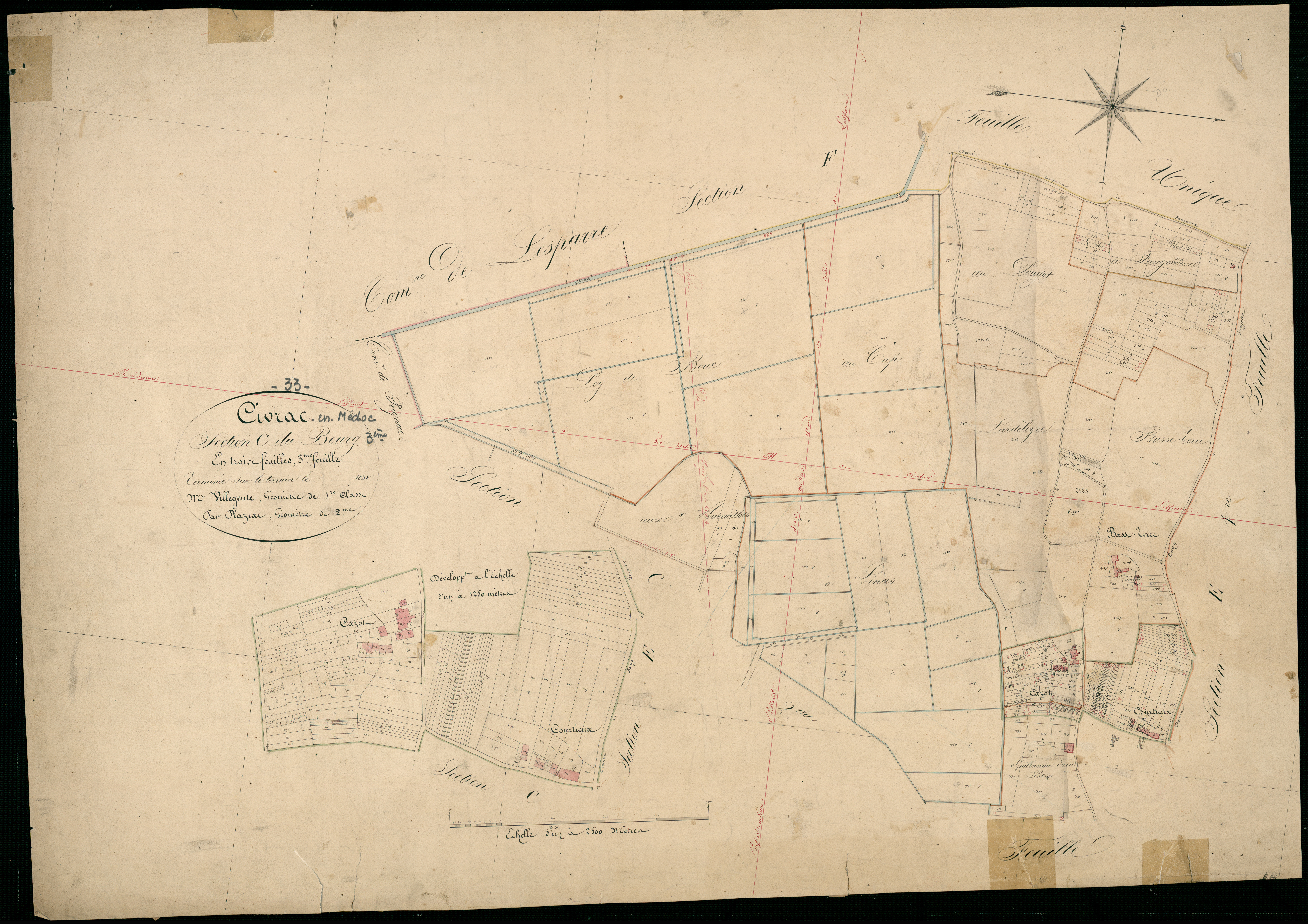 Civrac-en-Médoc - -Section C feuille 3 : Le Bourg