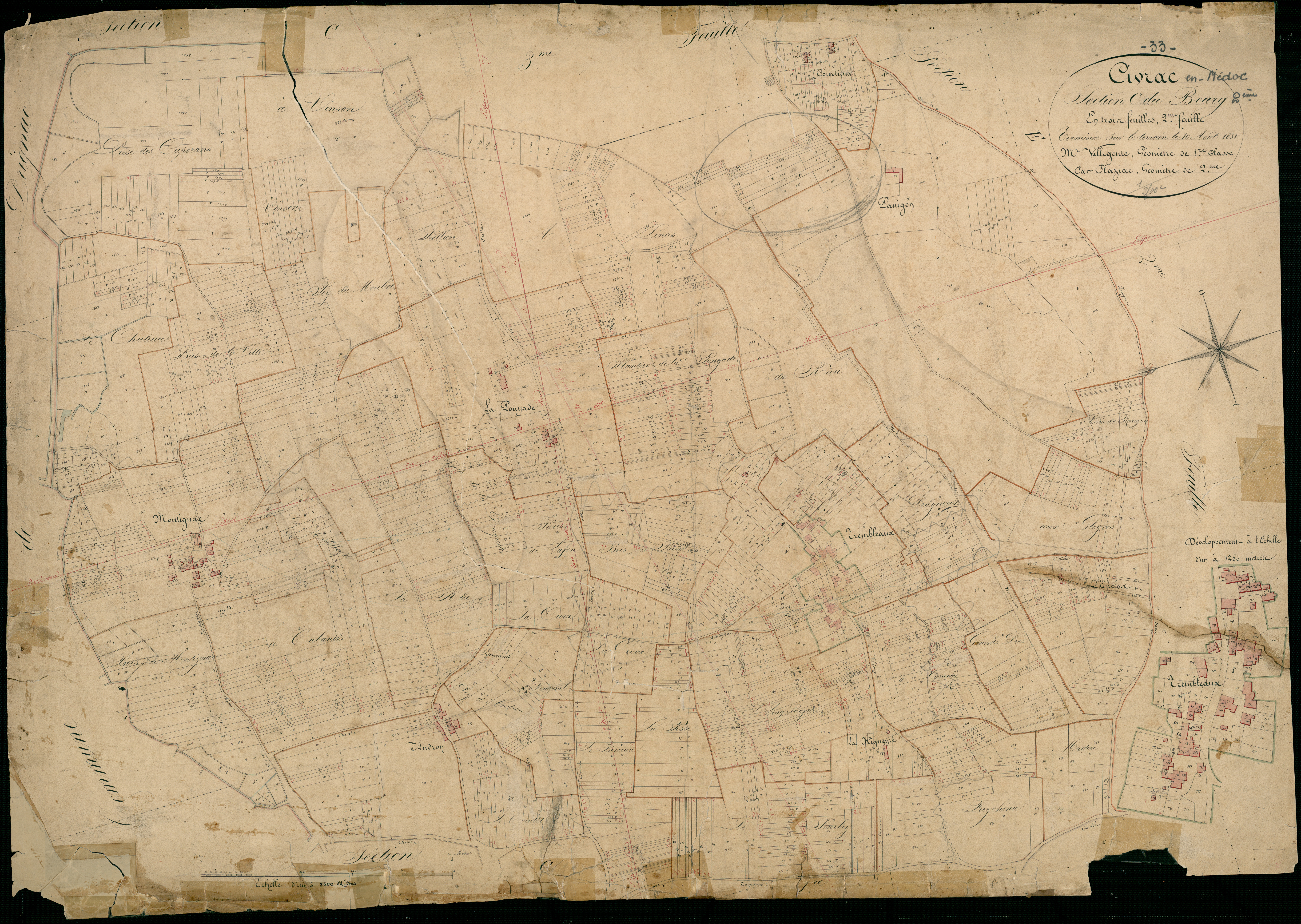 Civrac-en-Médoc - -Section C feuille 2 : Le Bourg