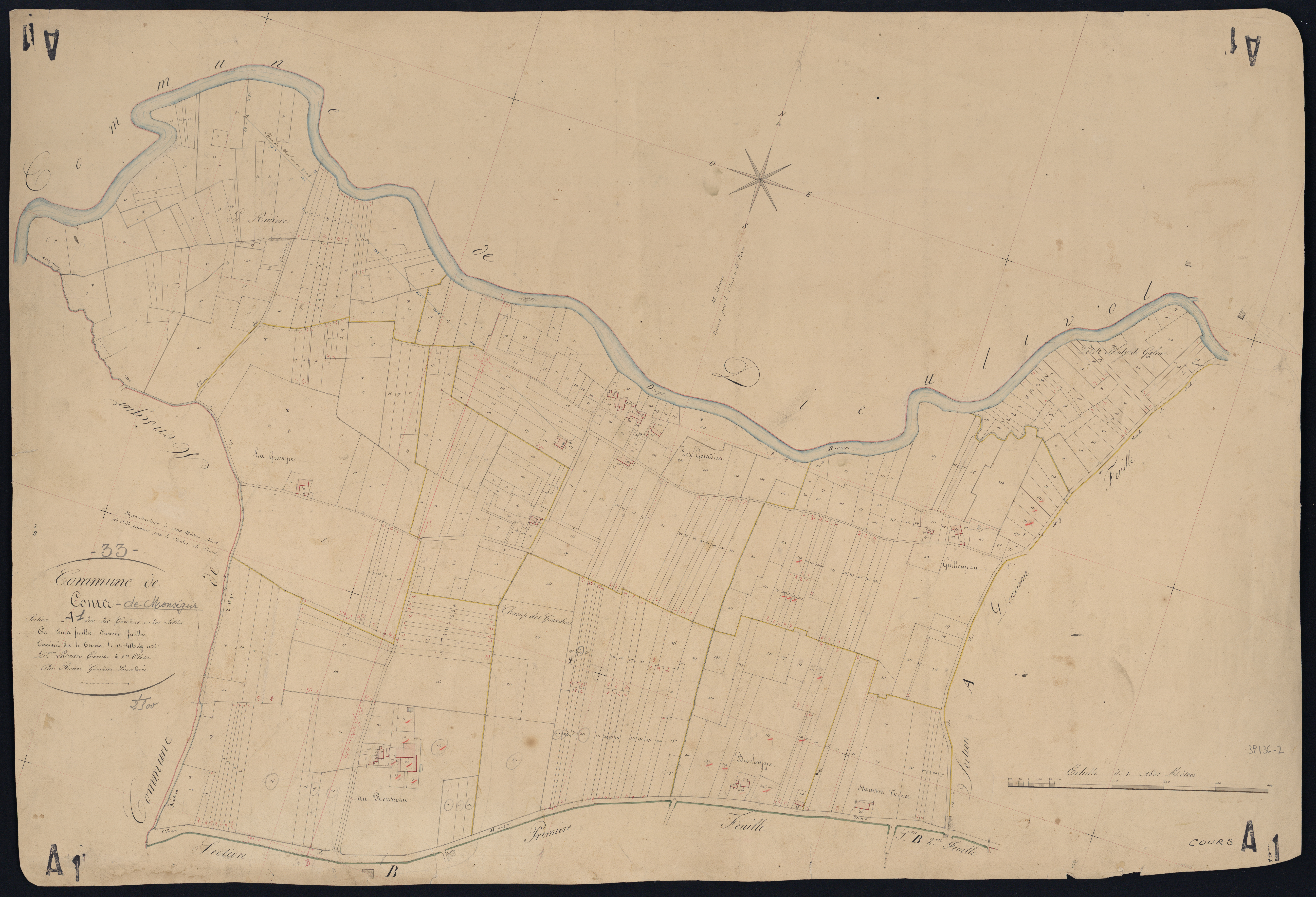 Cours-de-Monségur - -Section A feuille 1 : Les Gourdins ou Les Sables