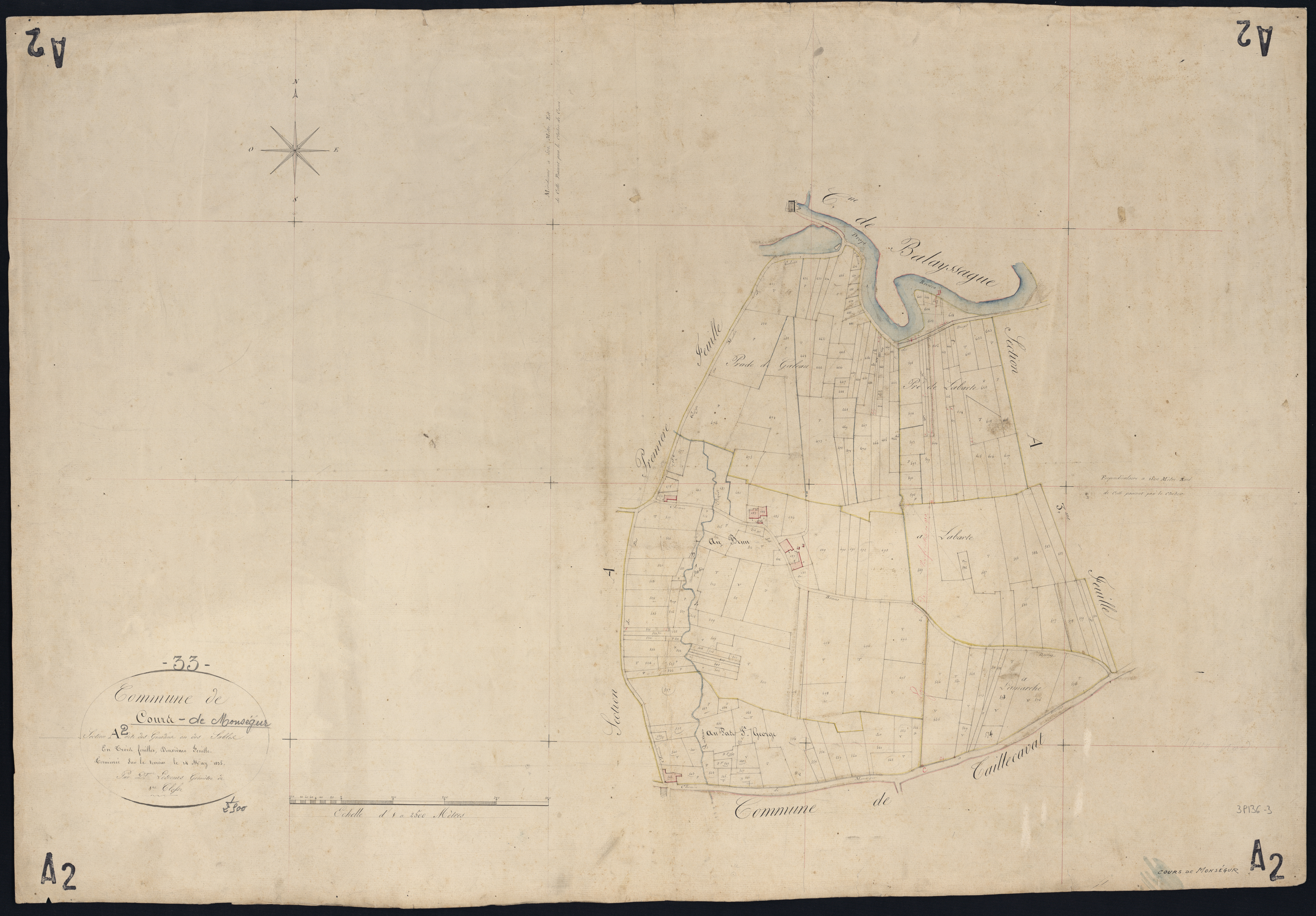 Cours-de-Monségur - -Section A feuille 2 : Les Gourdins ou Les Sables