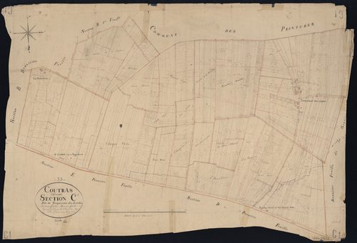 Coutras - -Section C feuille 1 : Troquereau-des-Landes