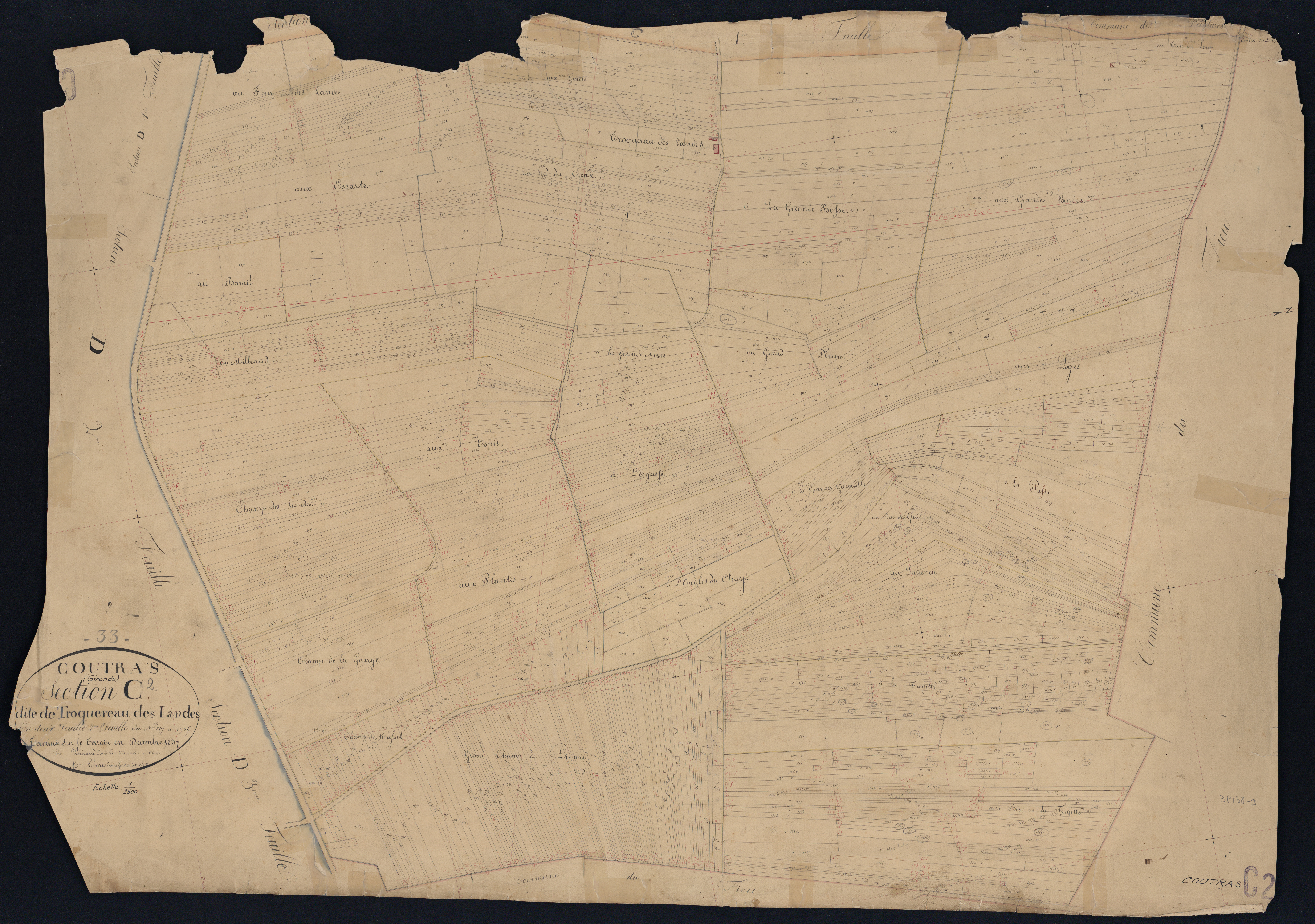 Coutras - -Section C feuille 2 : Troquereau-des-Landes