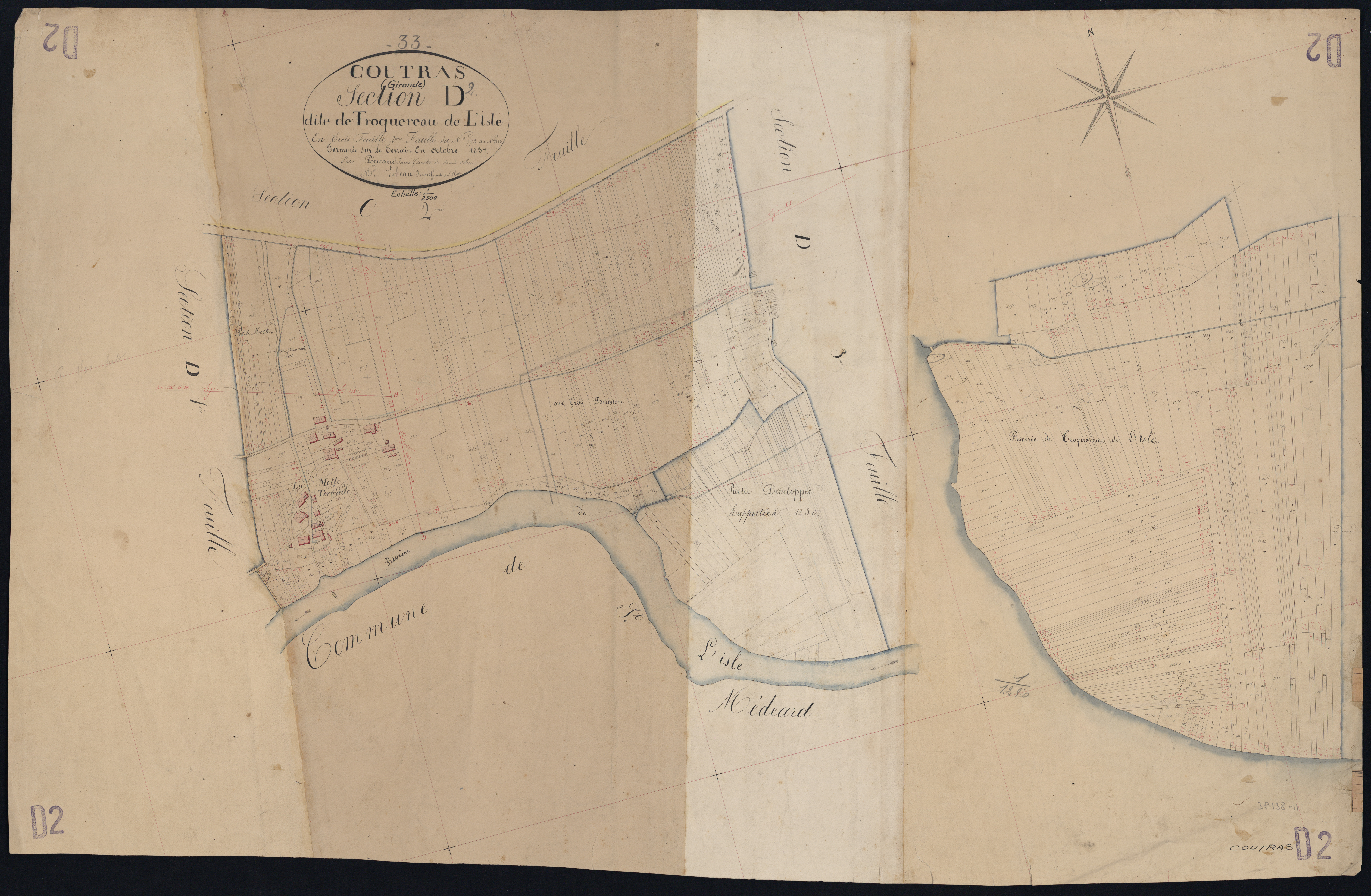 Coutras - -Section D feuille 2 : Troquereau-de-L'Isle