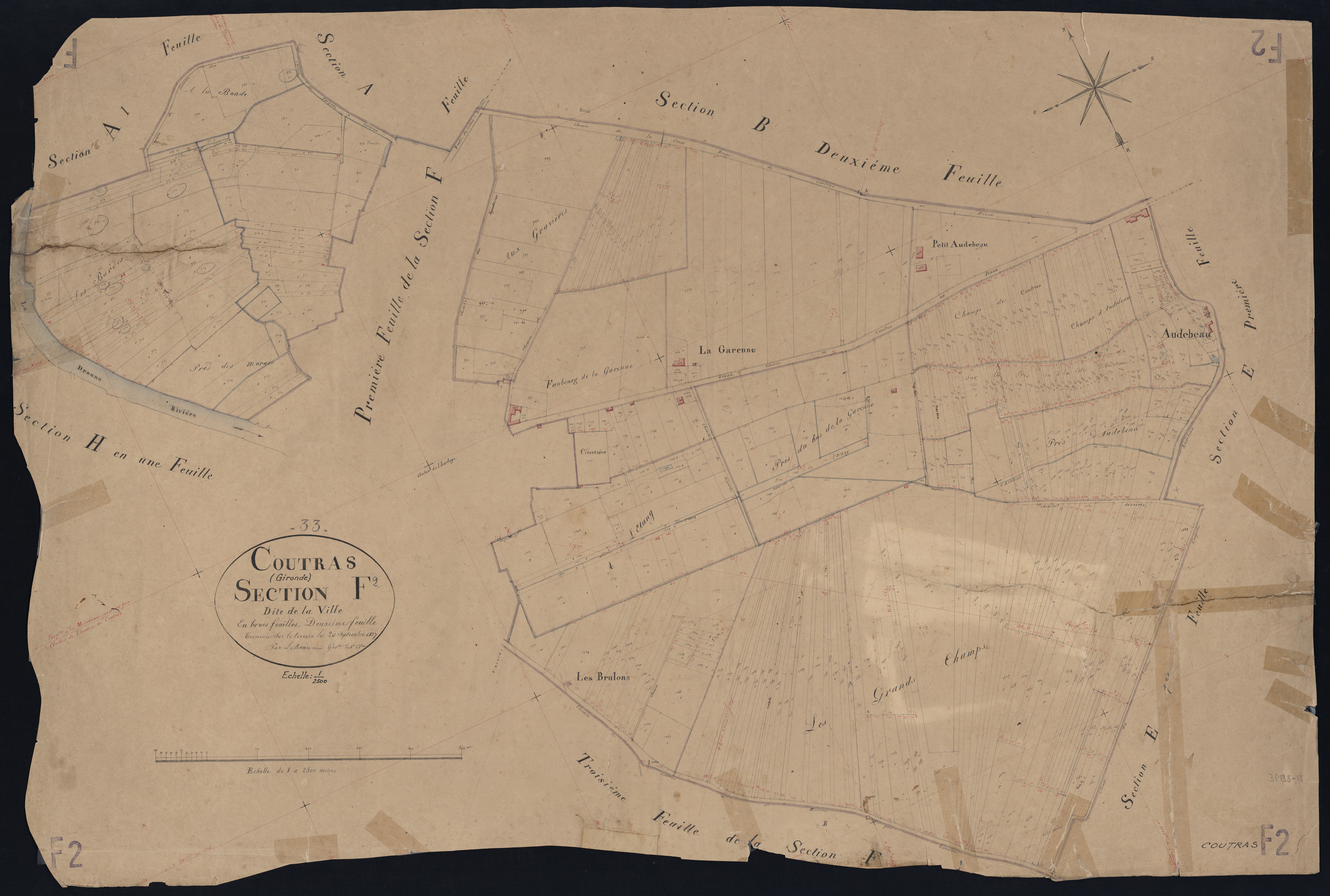 Coutras - -Section F feuille 2 : La Ville