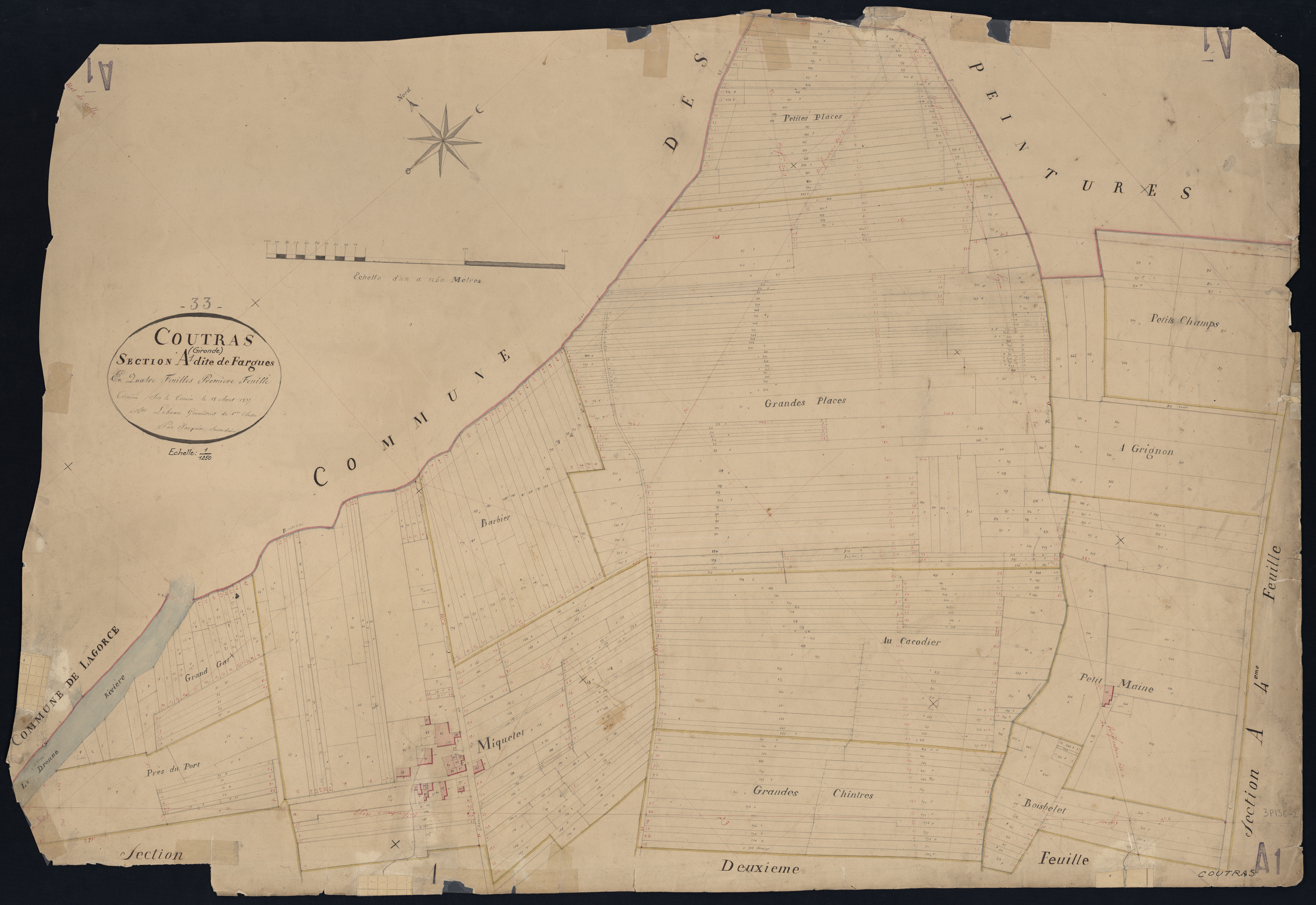 Coutras - -Section A feuille 1 : Fargues
