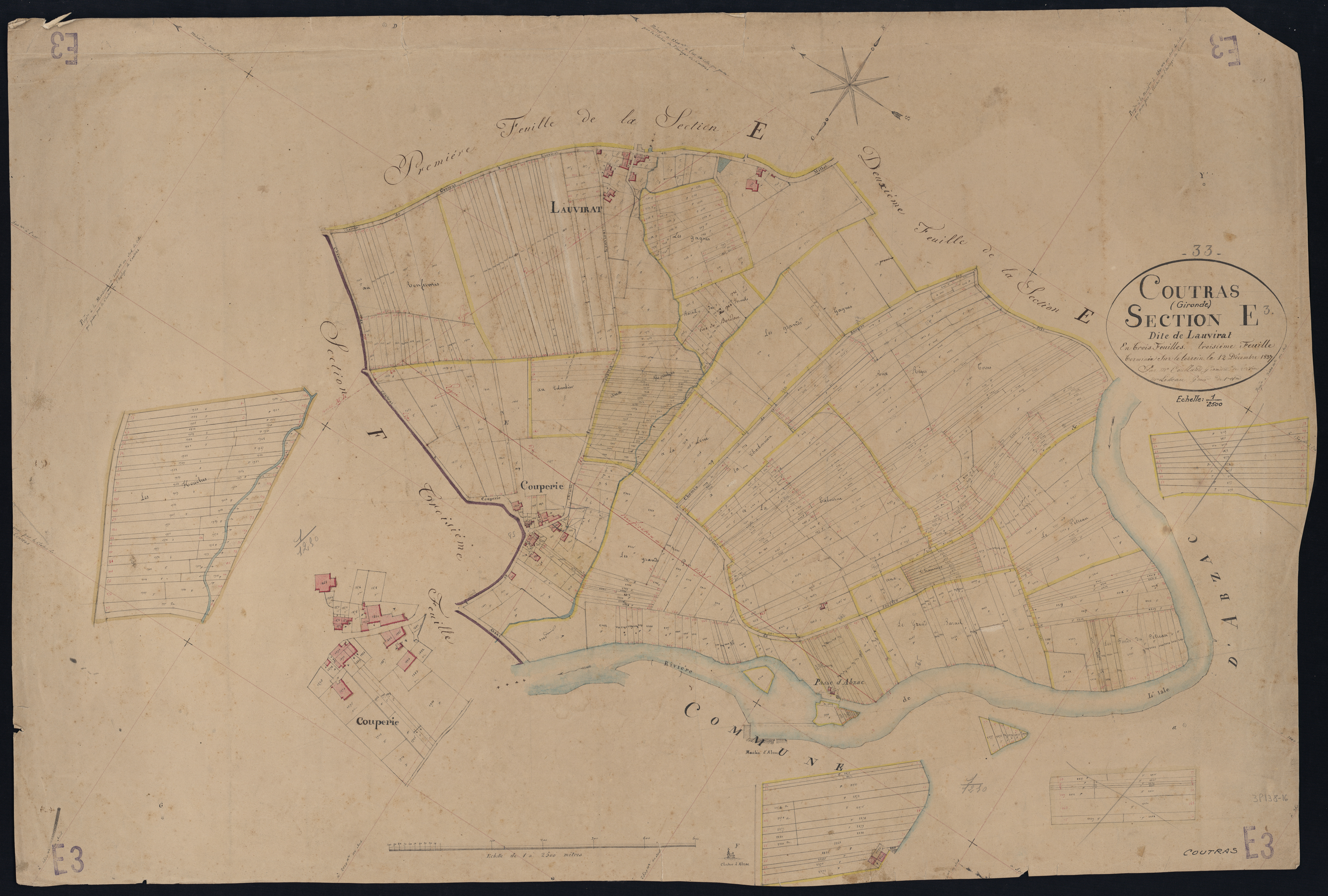 Coutras - -Section E feuille 3 : Lauvirat