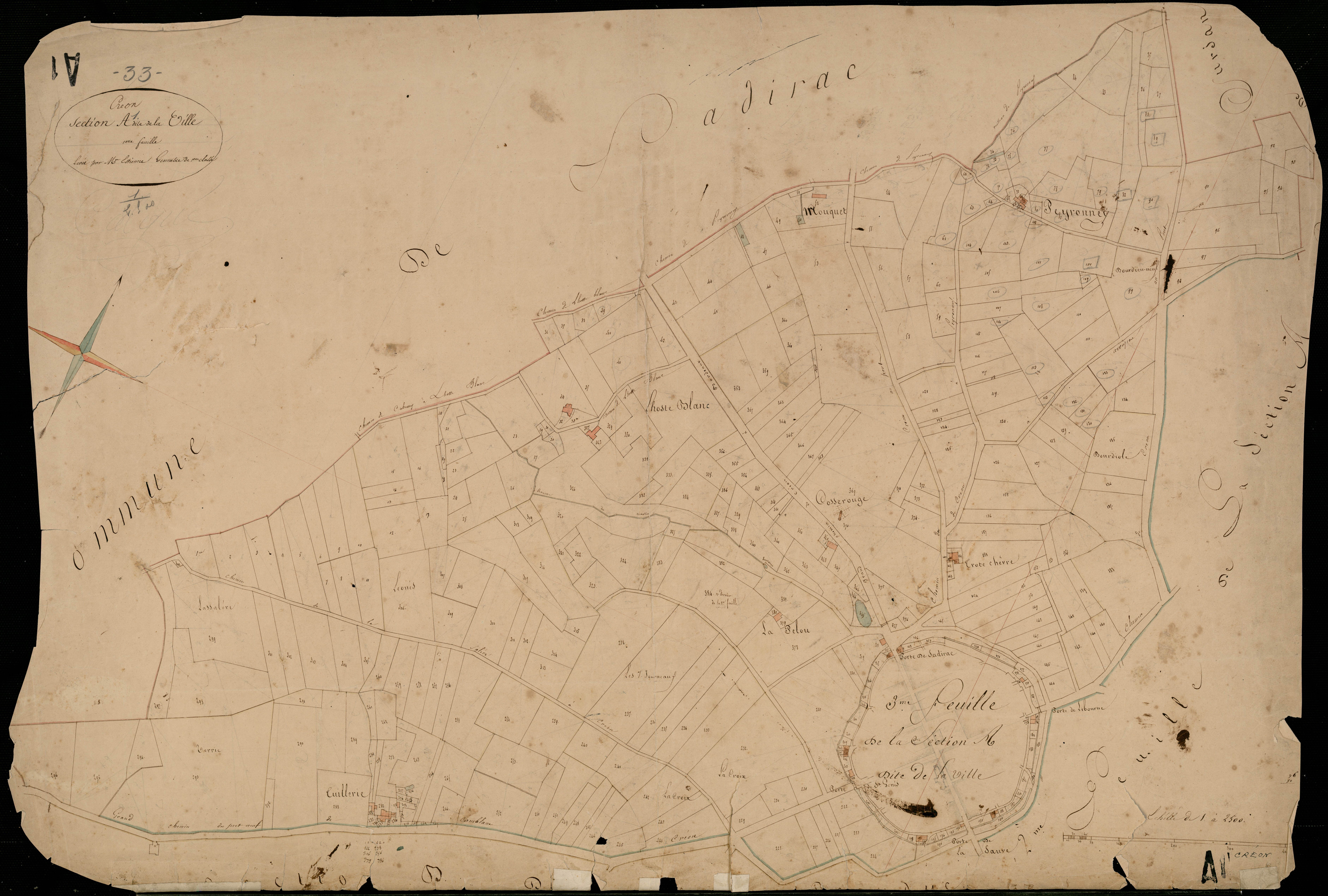 Créon - -Section A feuille 1 : La Ville