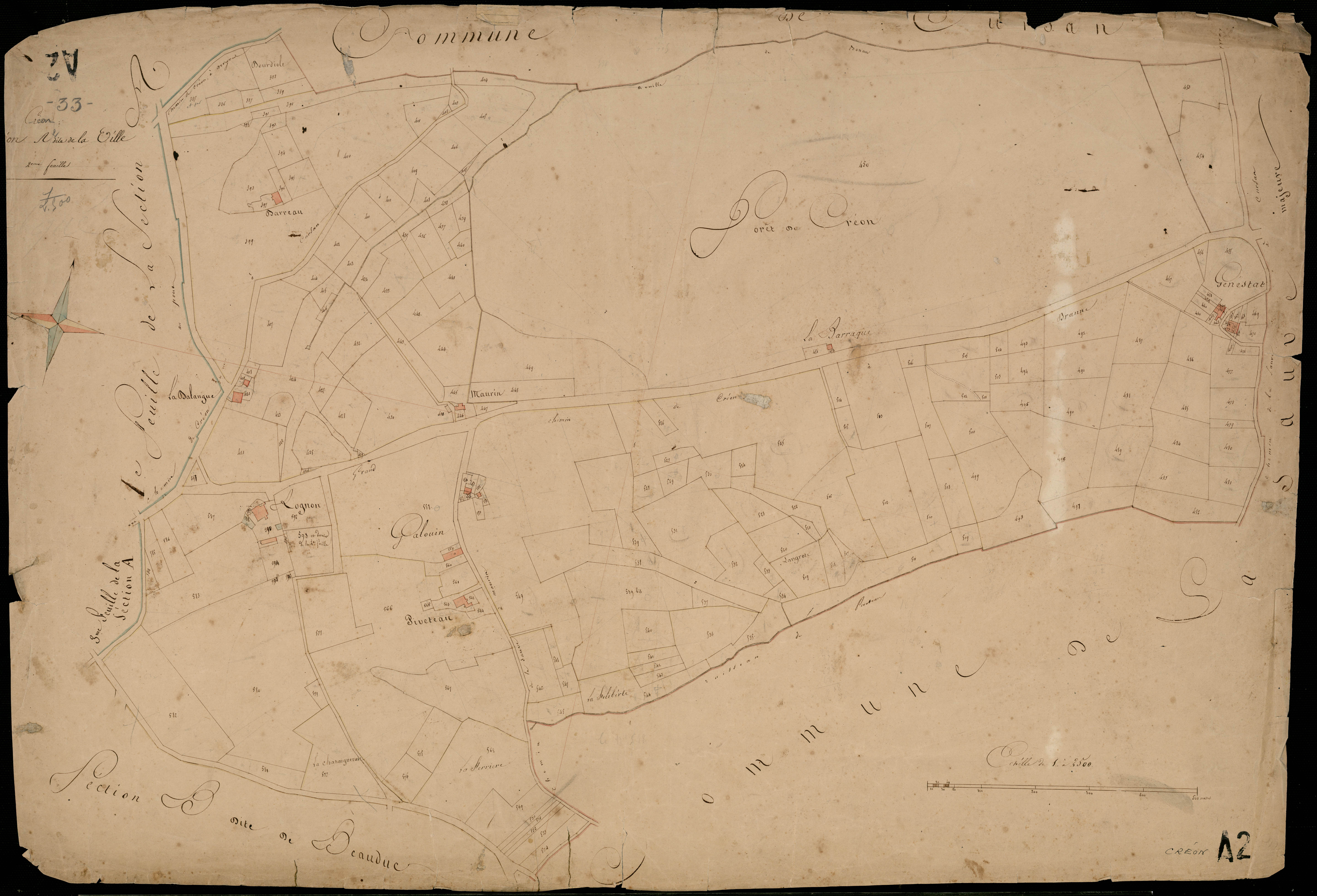 Créon - -Section A feuille 2 : La Ville