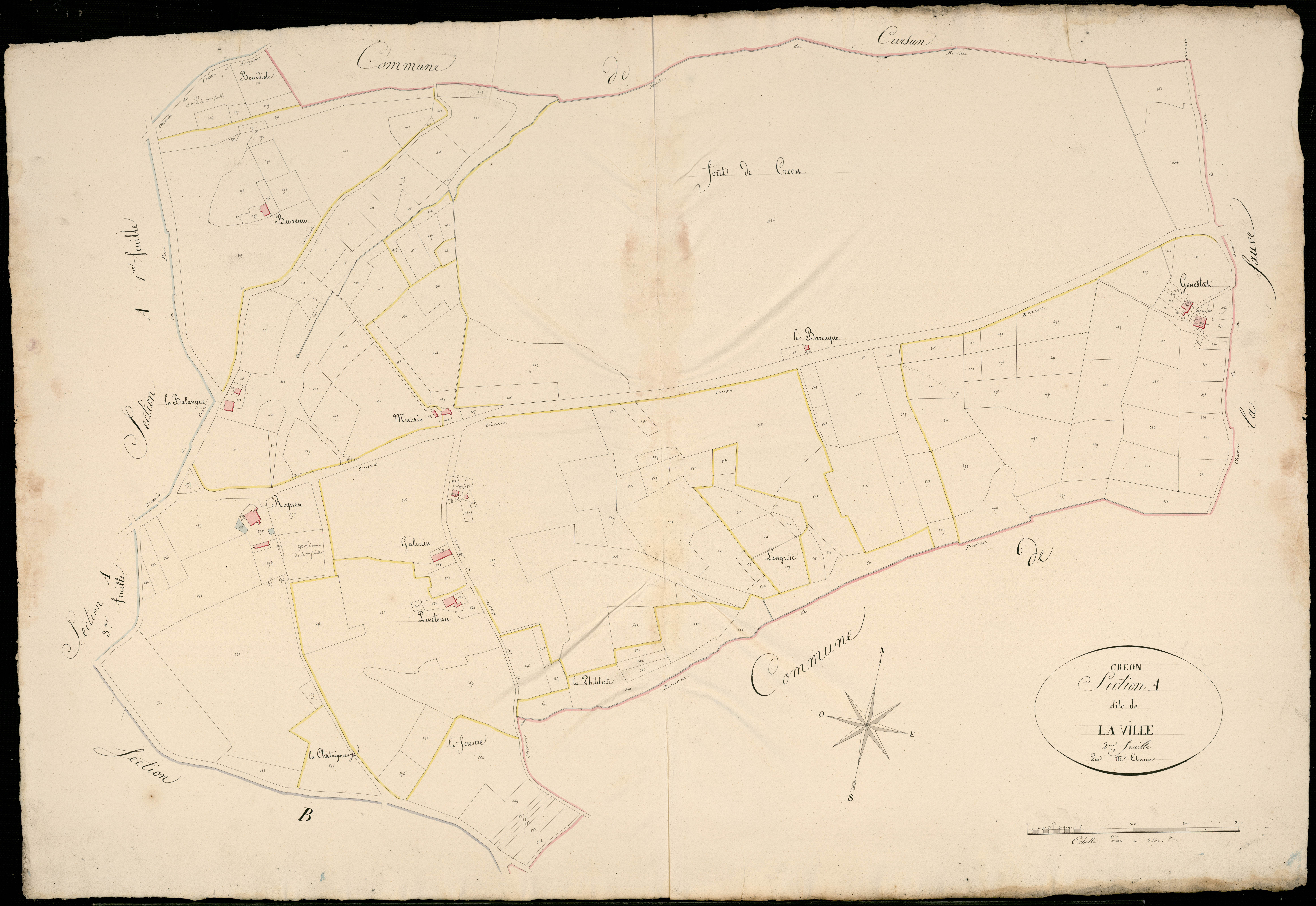 Créon - -Section A feuille 2 : La Ville