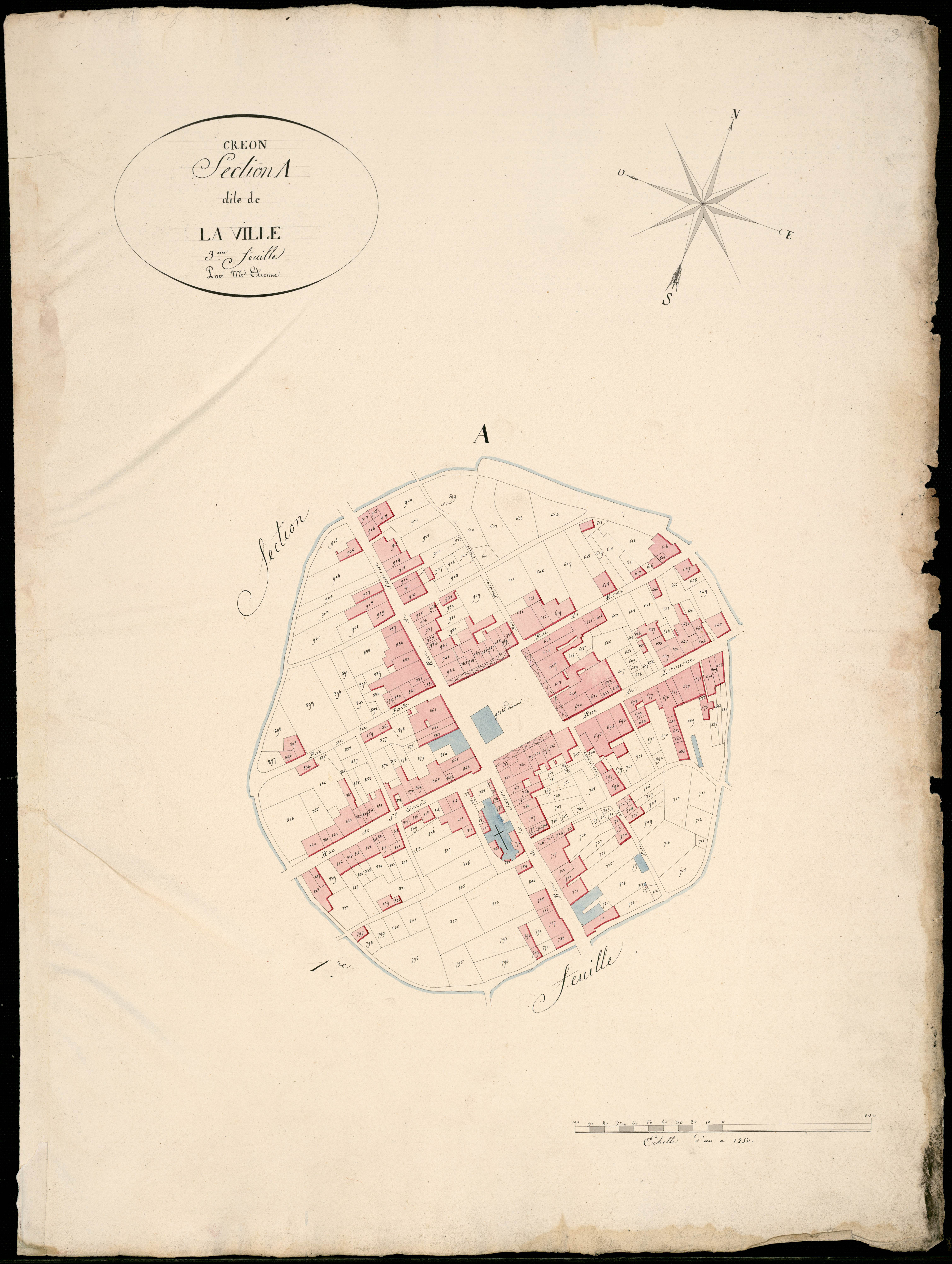 Créon - -Section A feuille 3 : La Ville