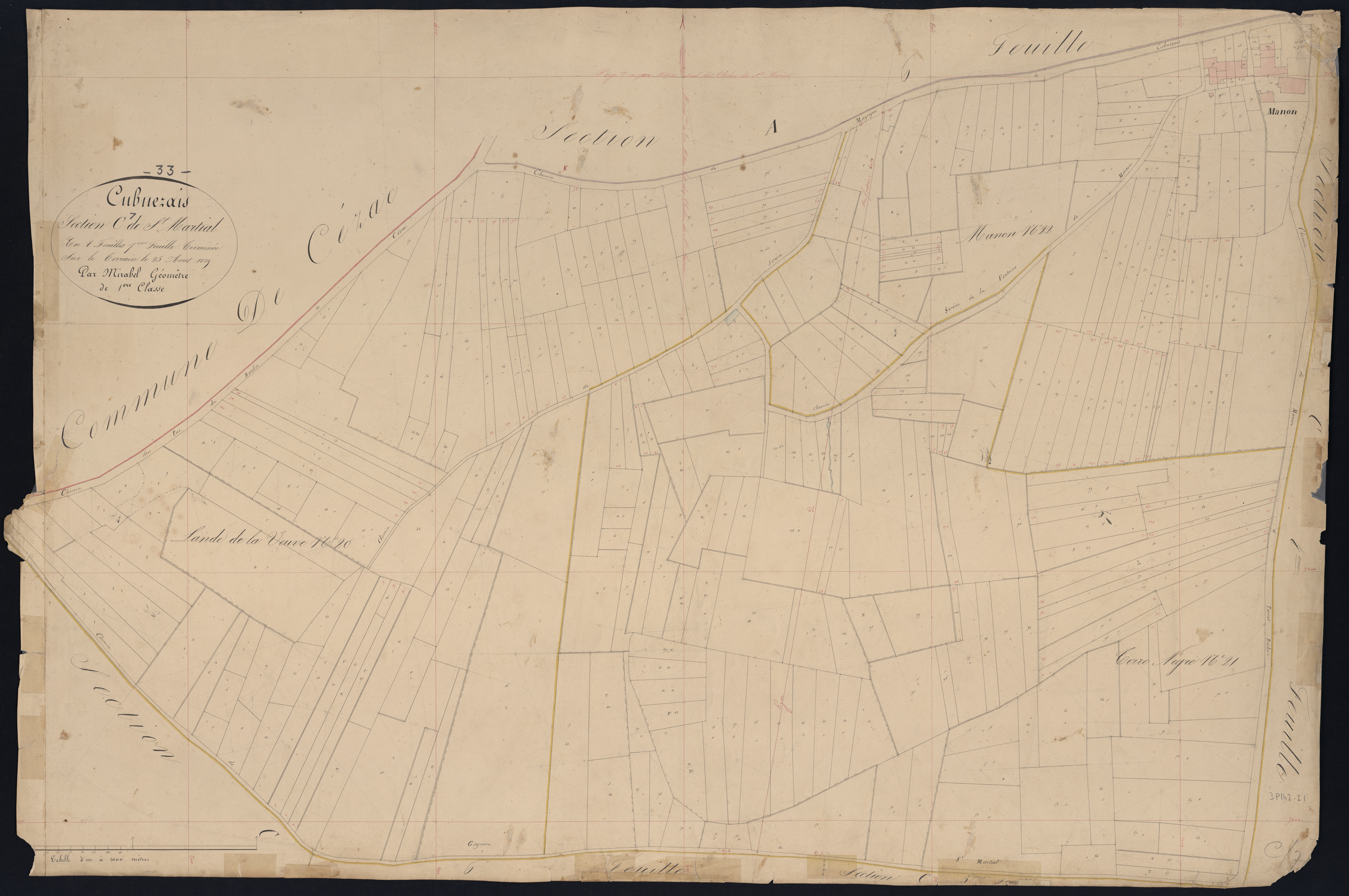 Cubnezais - -Section C feuille 7 : Saint-Martial