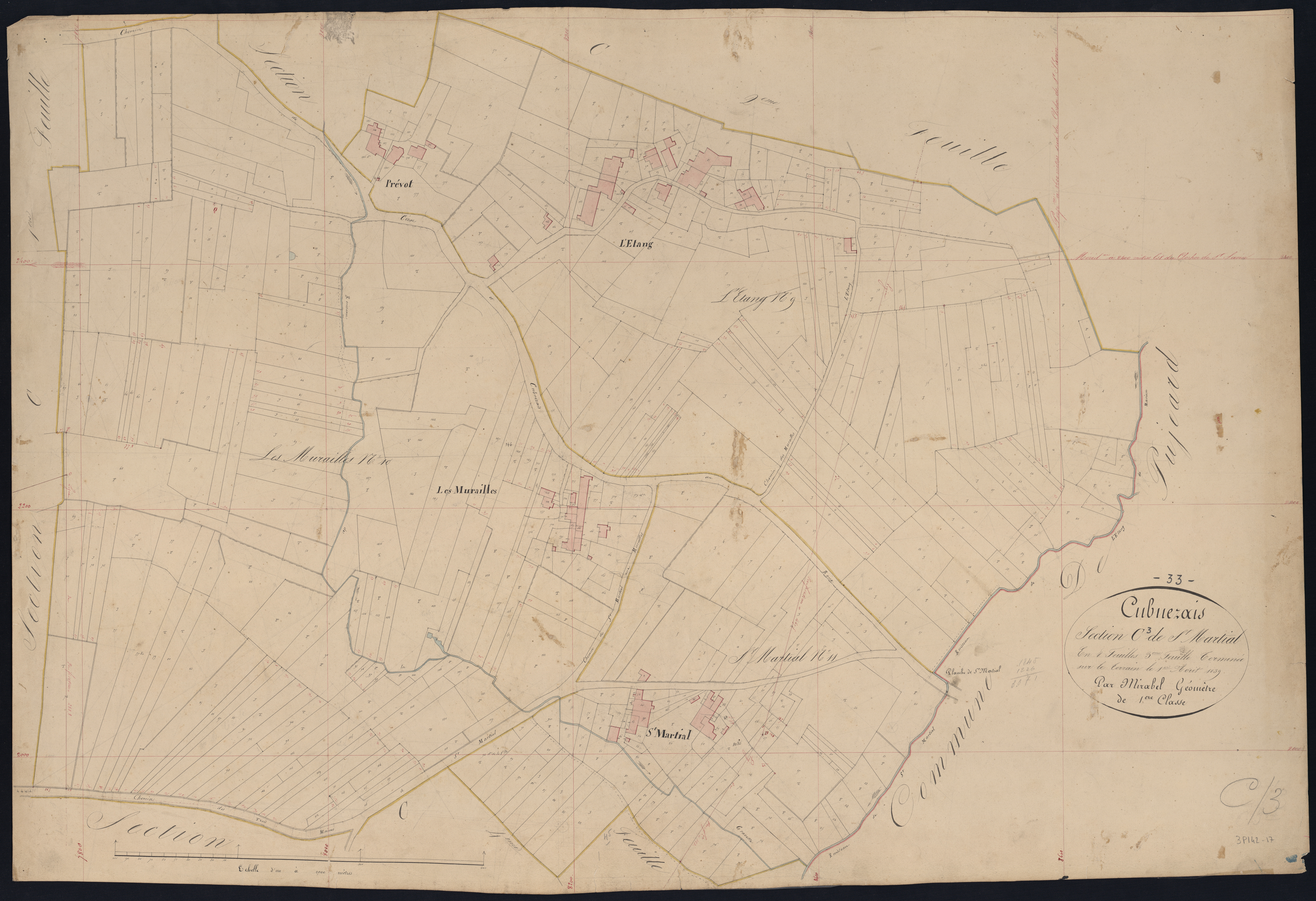 Cubnezais - -Section C feuille 3 : Saint-Martial