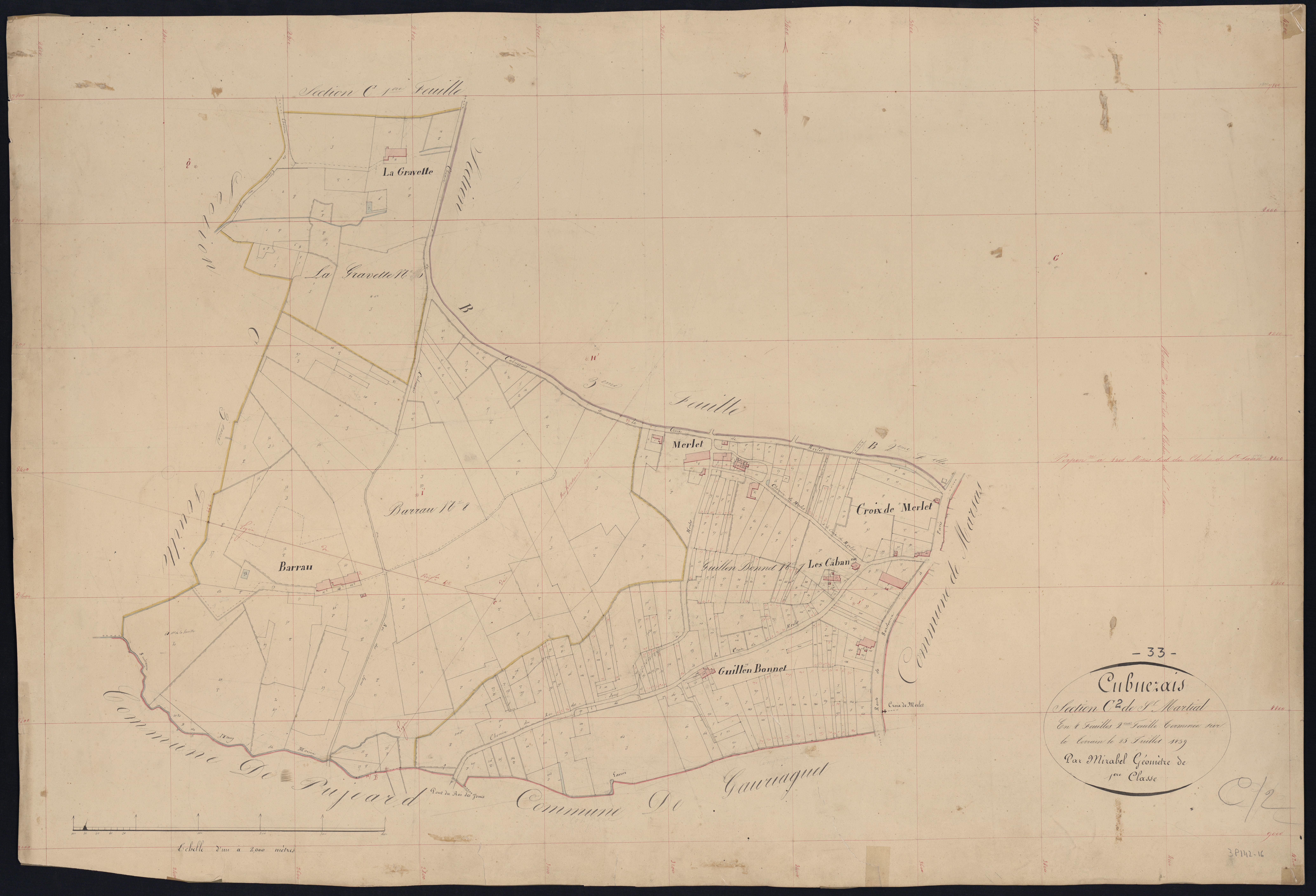 Cubnezais - -Section C feuille 2 : Saint-Martial