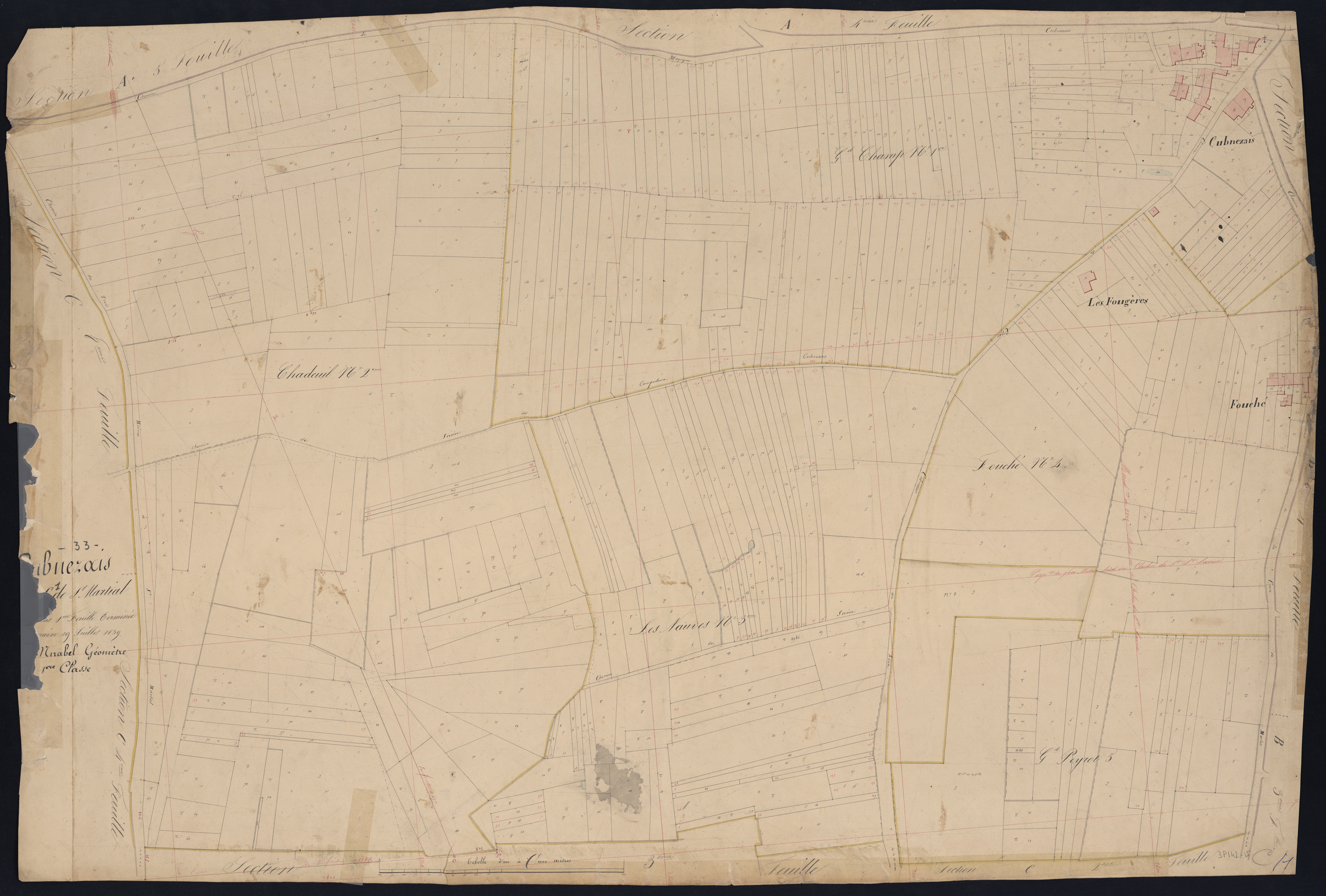 Cubnezais - -Section C feuille 1 : Saint-Martial