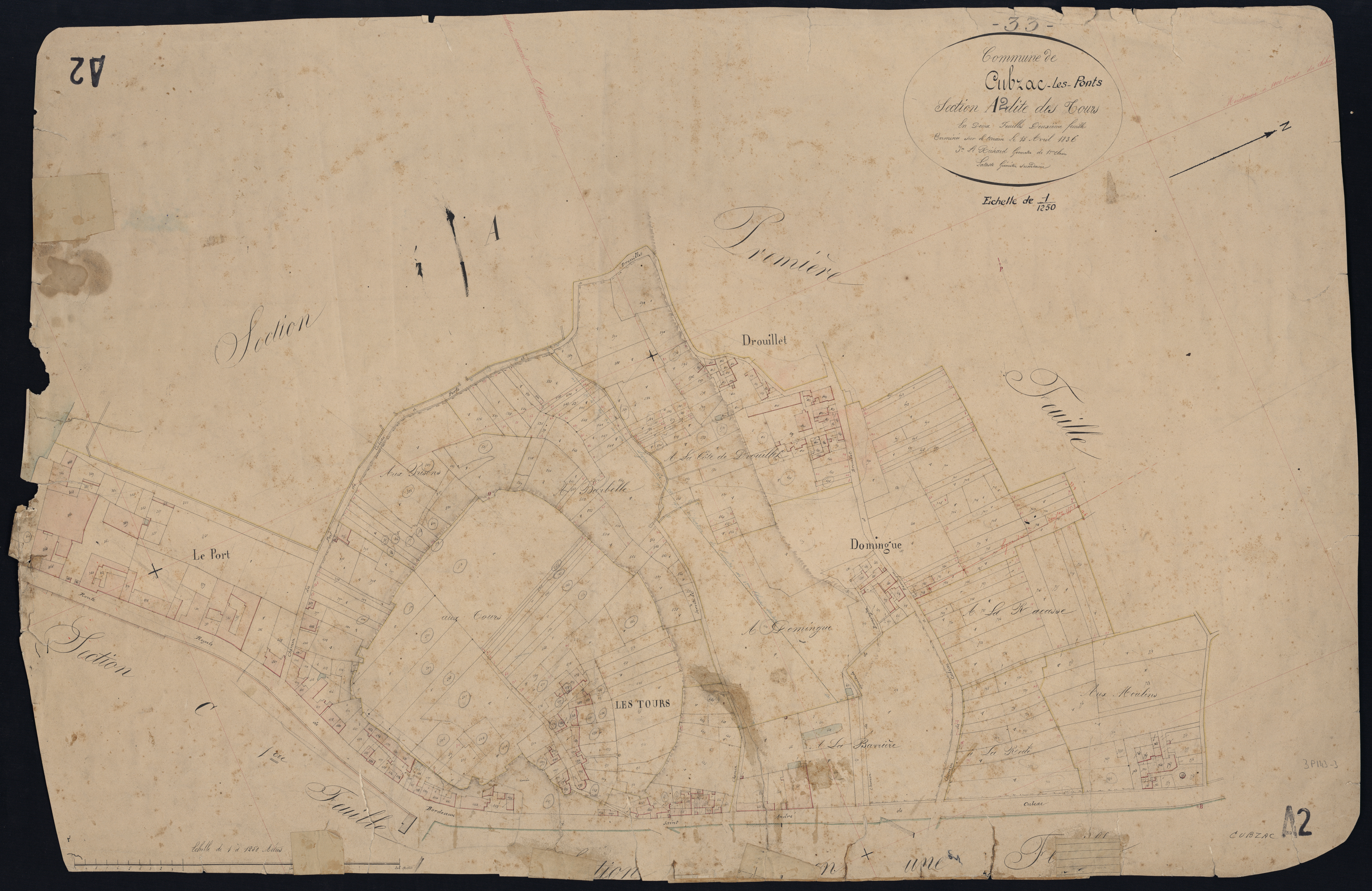 Cubzac-les-Ponts - -Section A feuille 2 : Les Tours