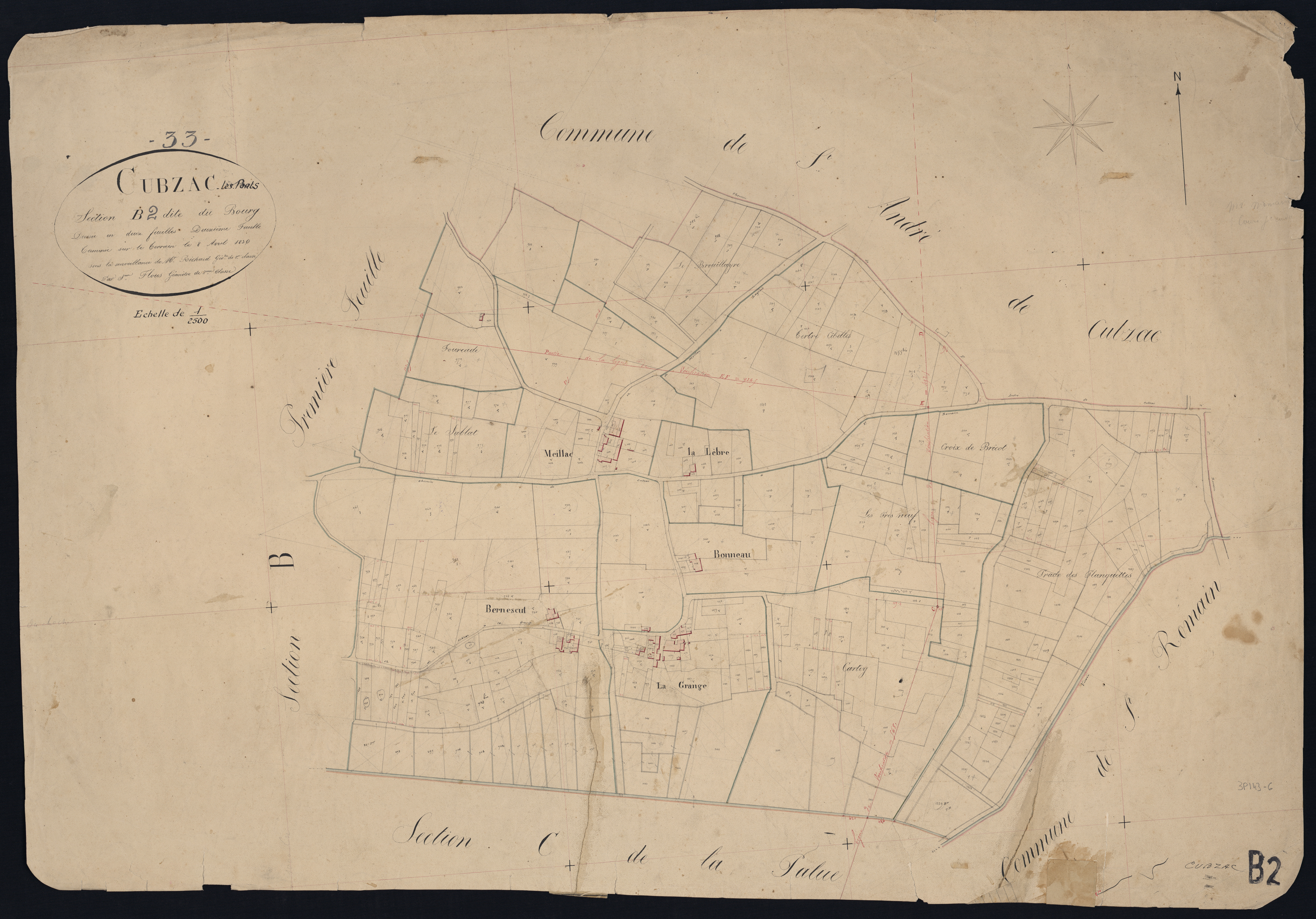 Cubzac-les-Ponts - -Section B feuille 2 : Le Bourg