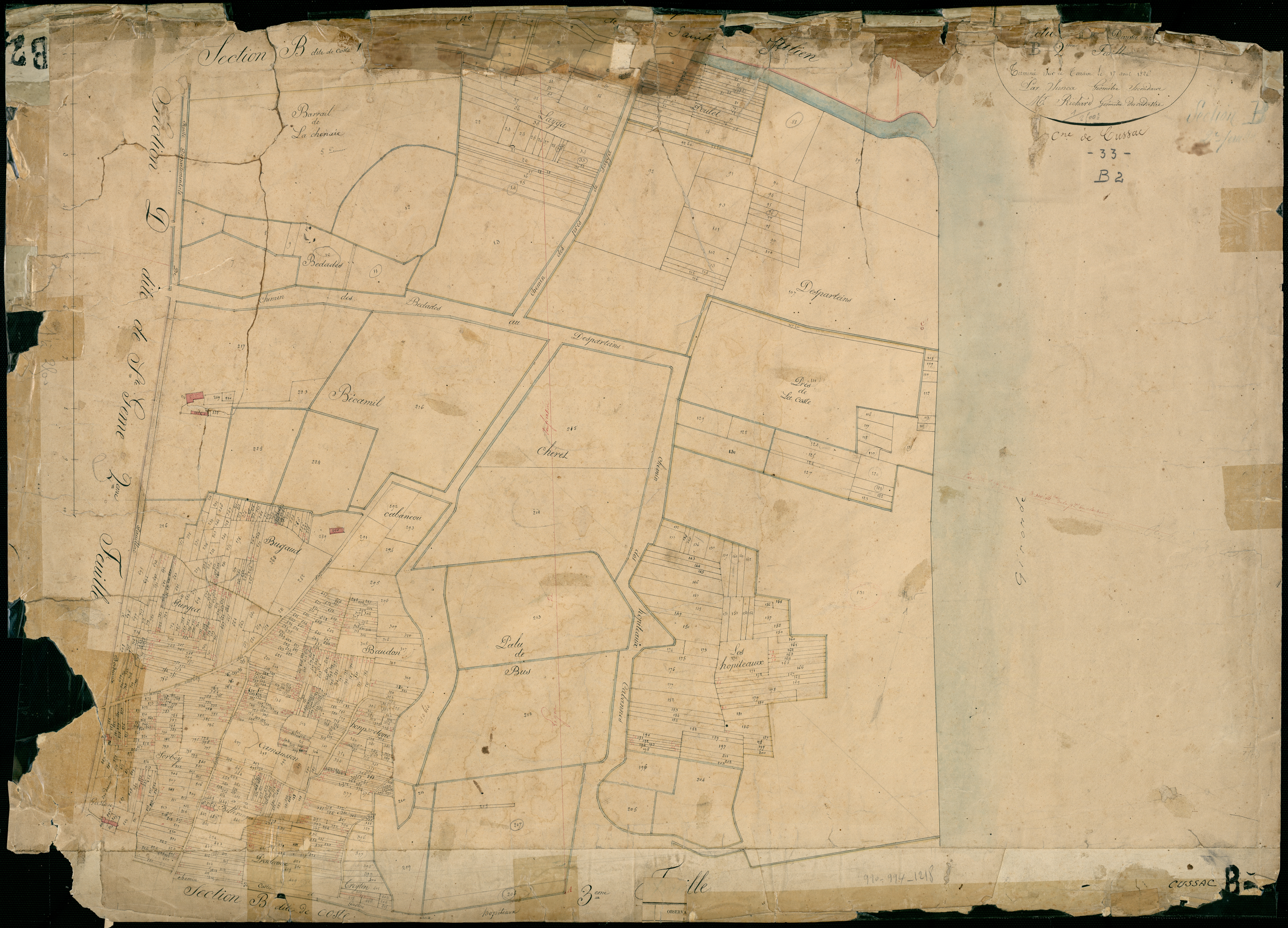 Cussac-Fort-Médoc - -Section B feuille 2 : Loste