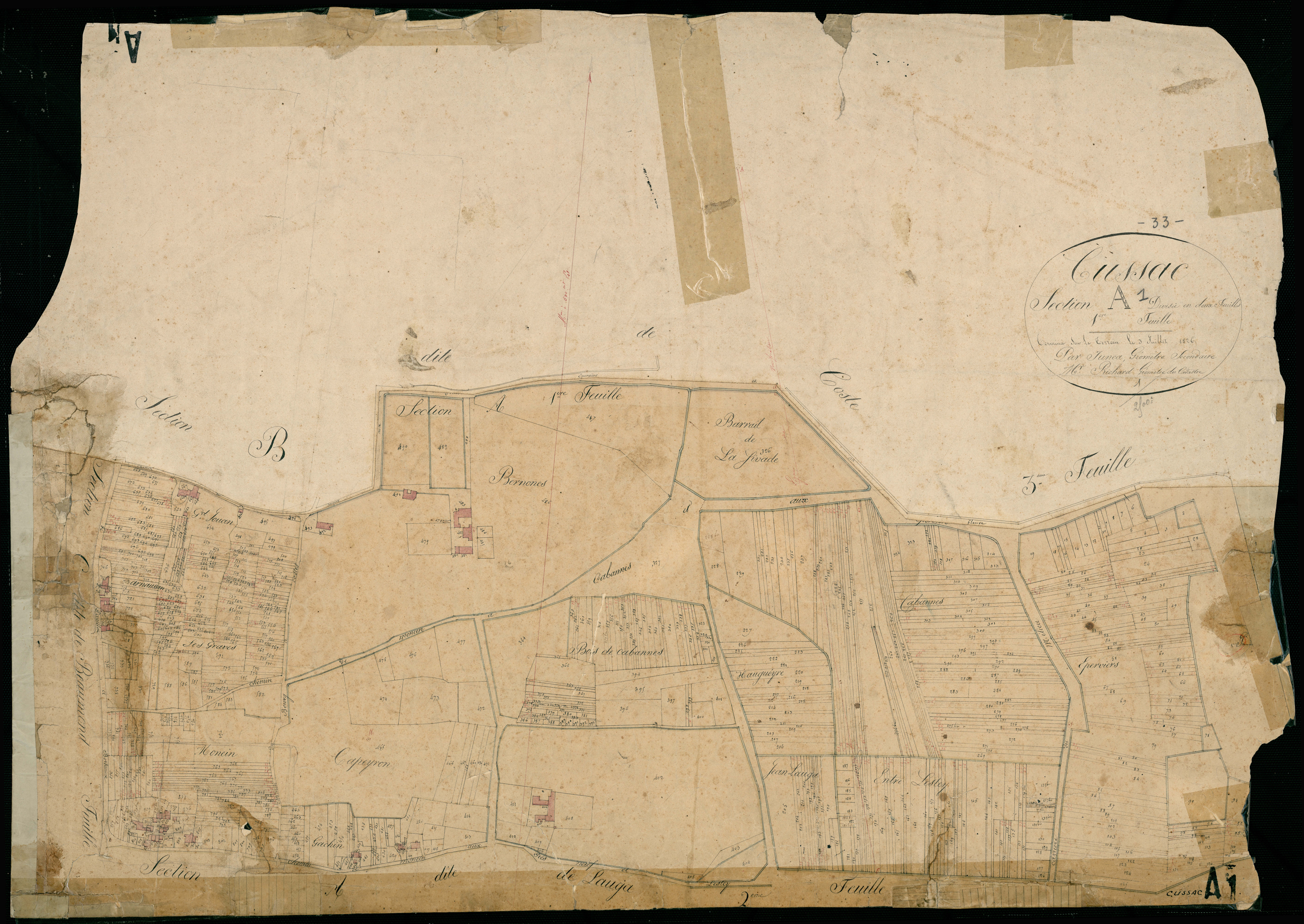 Cussac-Fort-Médoc - -Section A feuille 1 : Loga