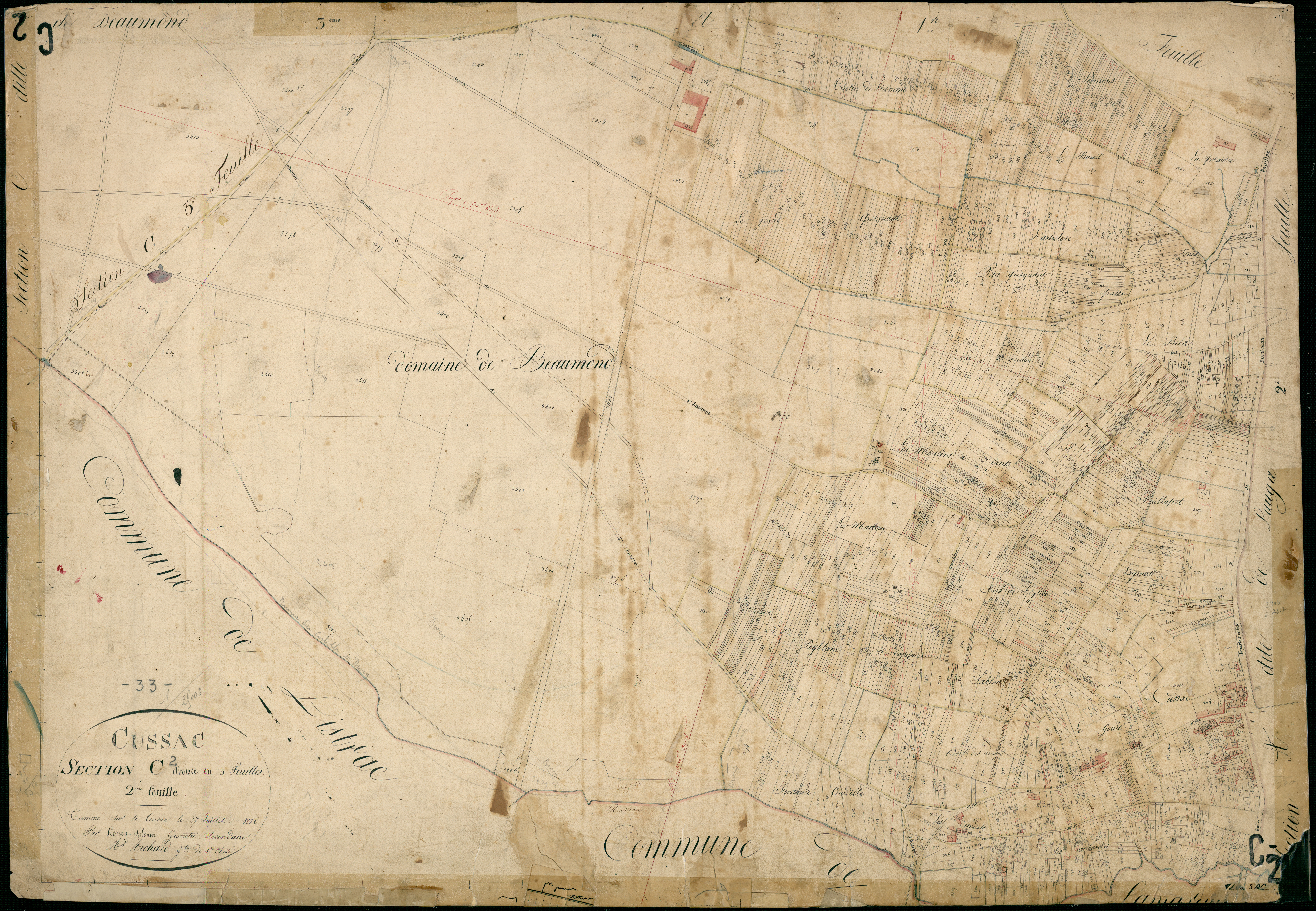 Cussac-Fort-Médoc - -Section C feuille 2 : Beaumont