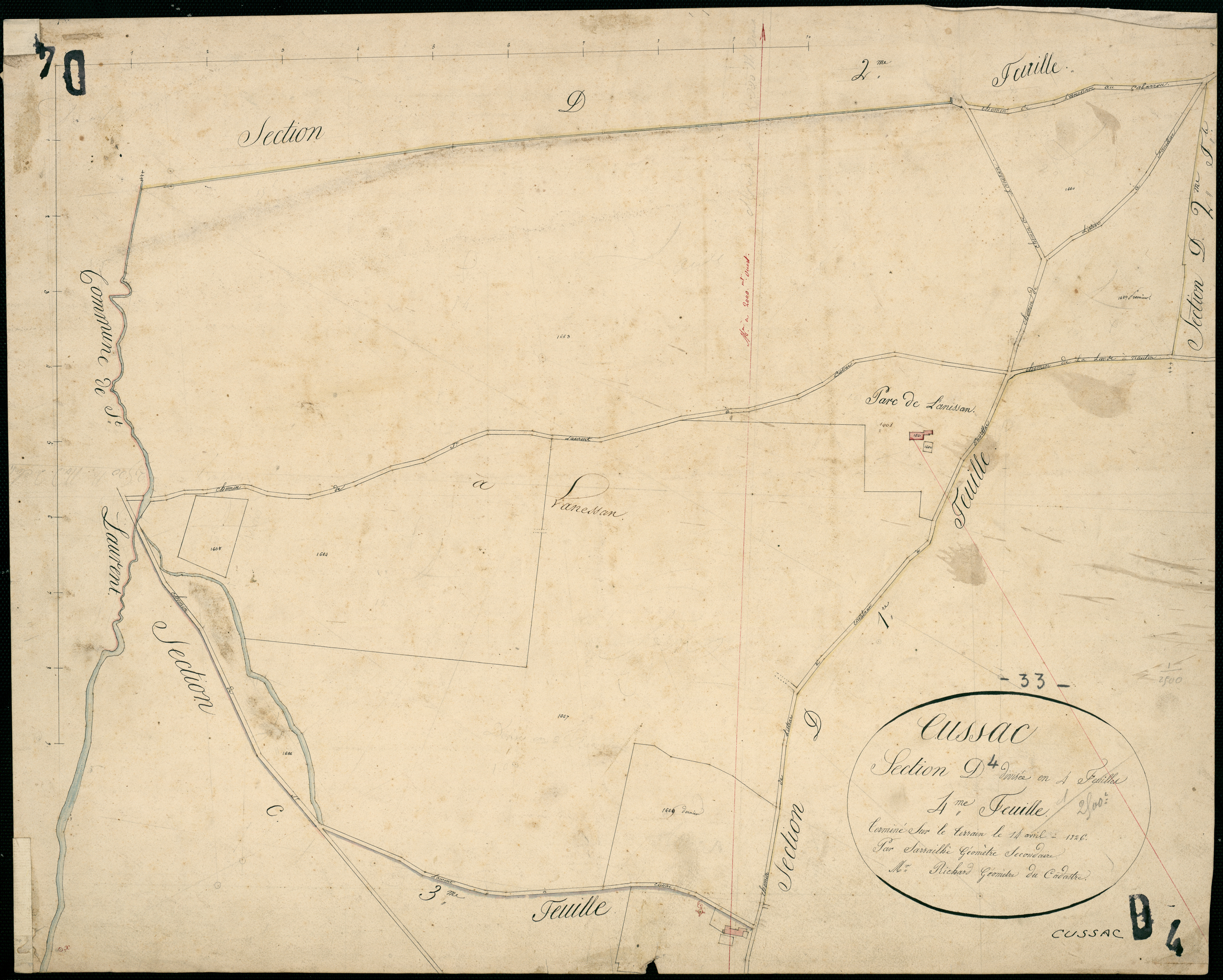 Cussac-Fort-Médoc - -Section D feuille 4 : Sainte-Gemme