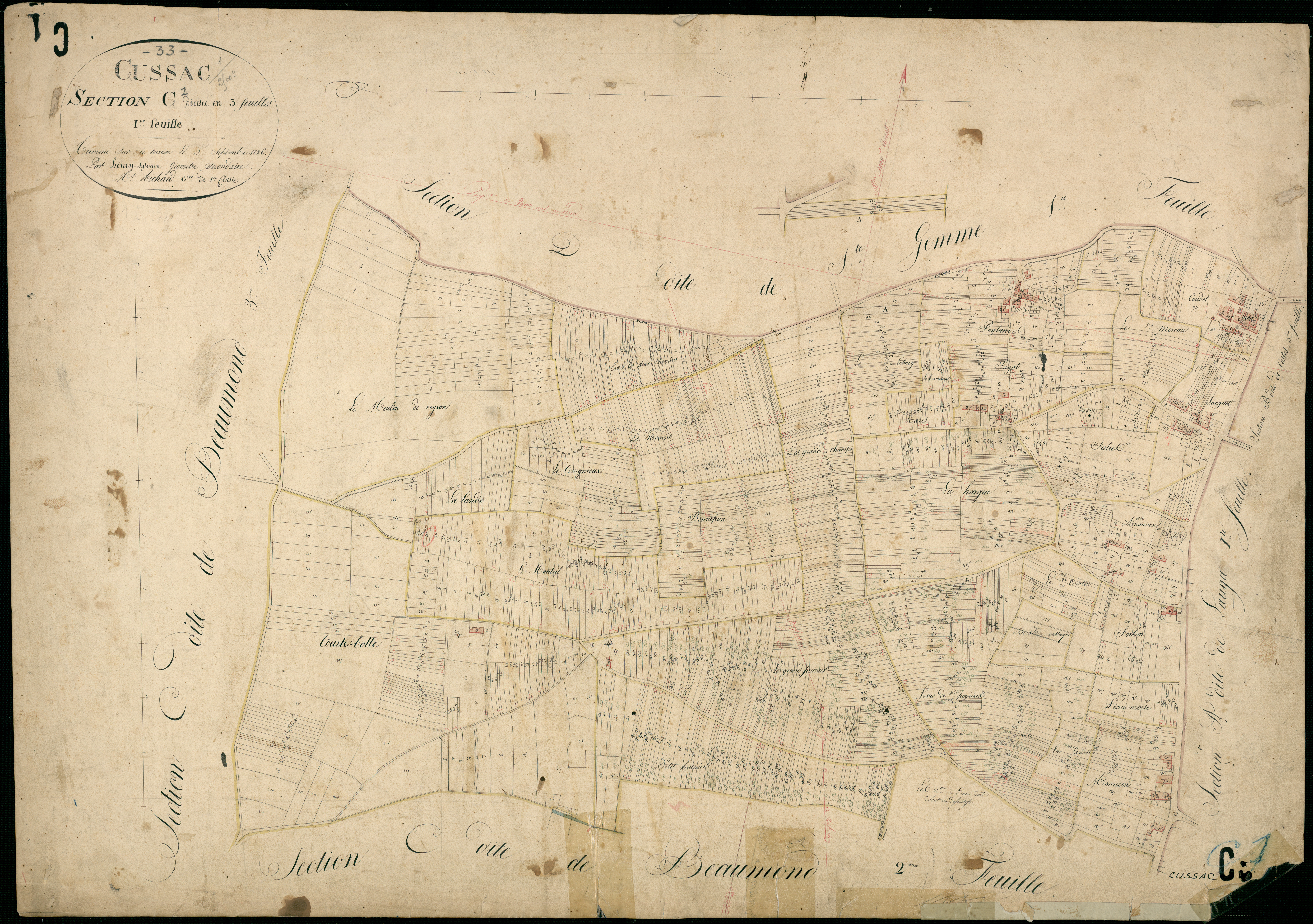 Cussac-Fort-Médoc - -Section C feuille 1 : Beaumont