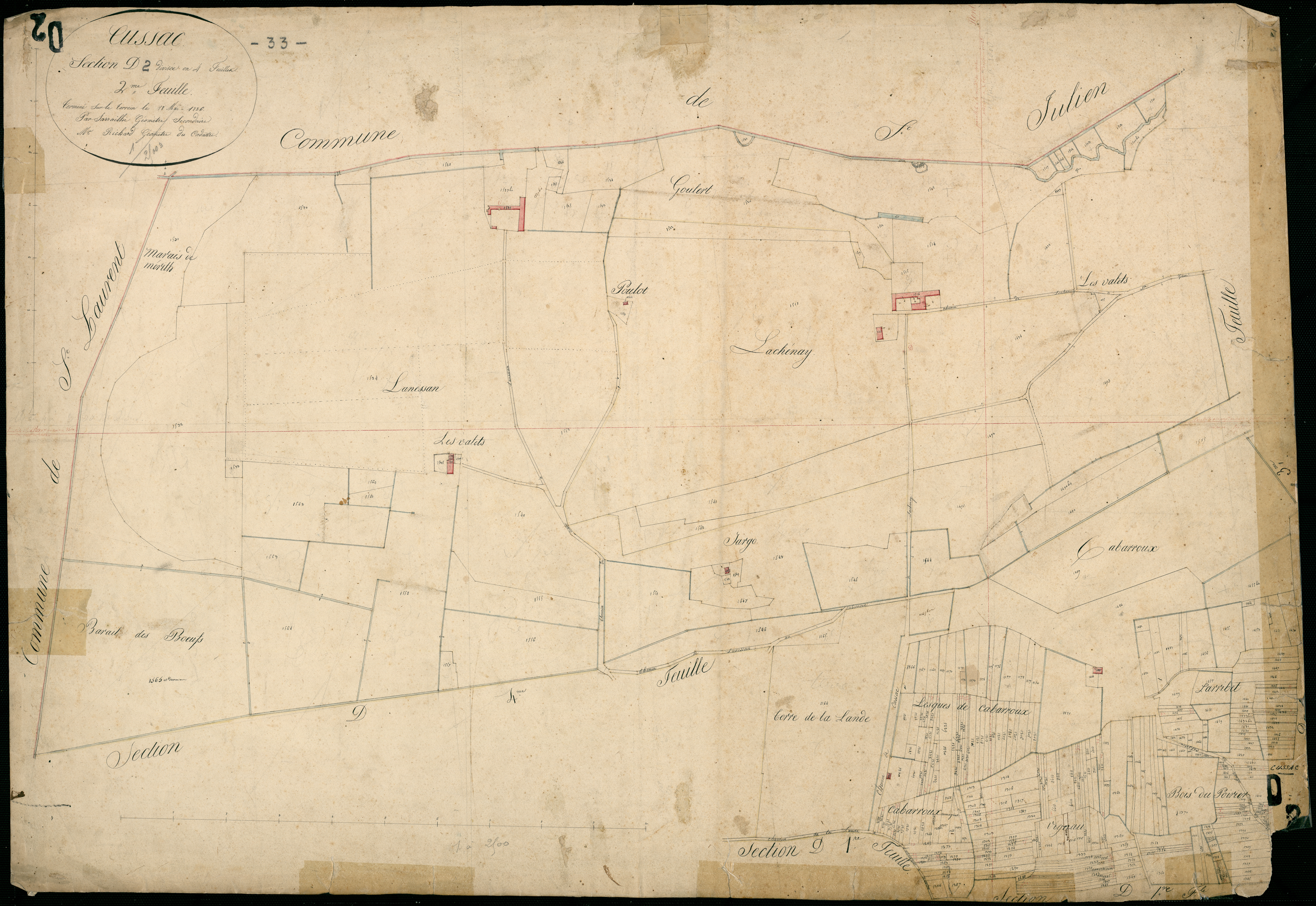 Cussac-Fort-Médoc - -Section D feuille 2 : Sainte-Gemme