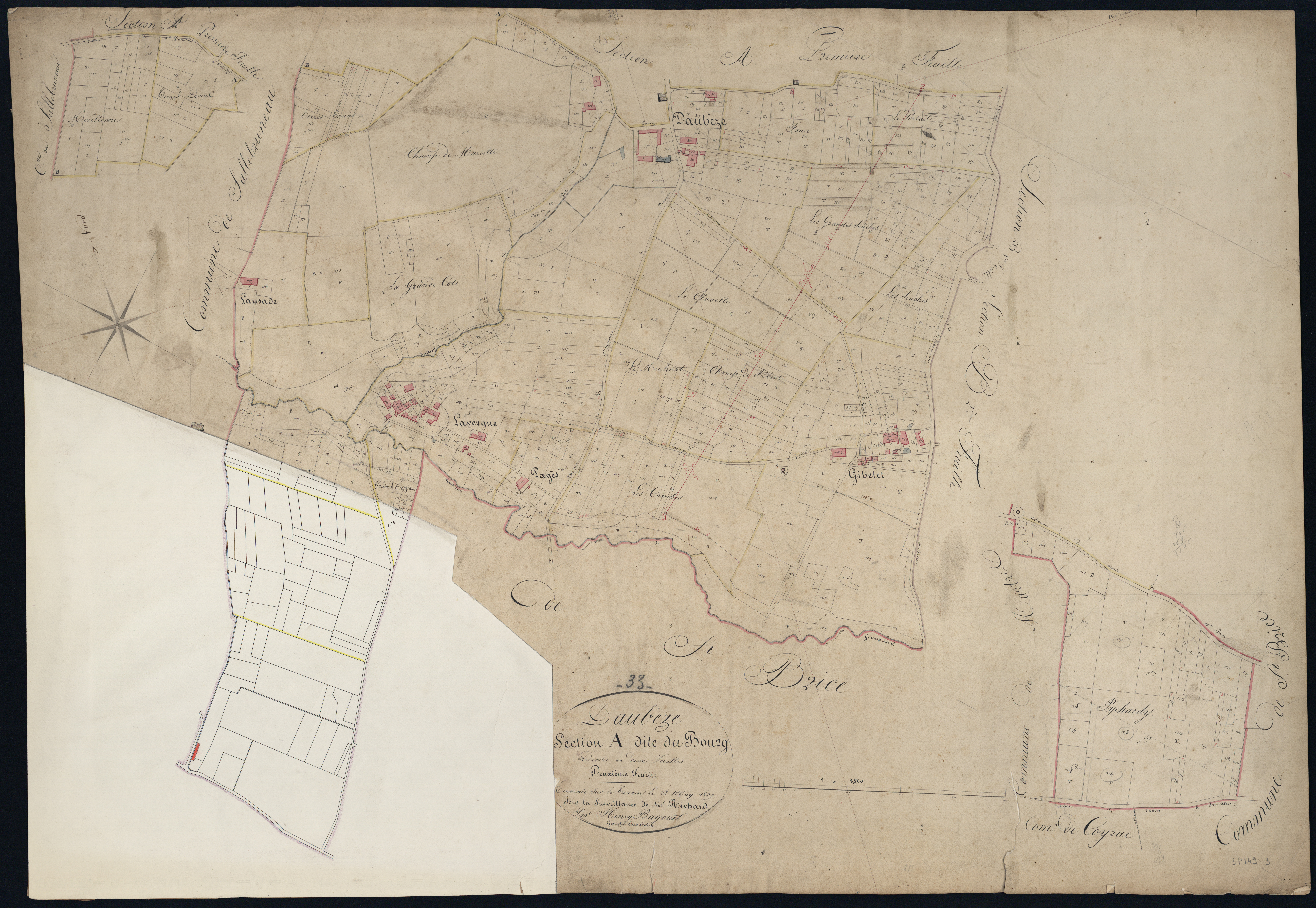 Daubèze - -Section A feuille 2 : Le Bourg
