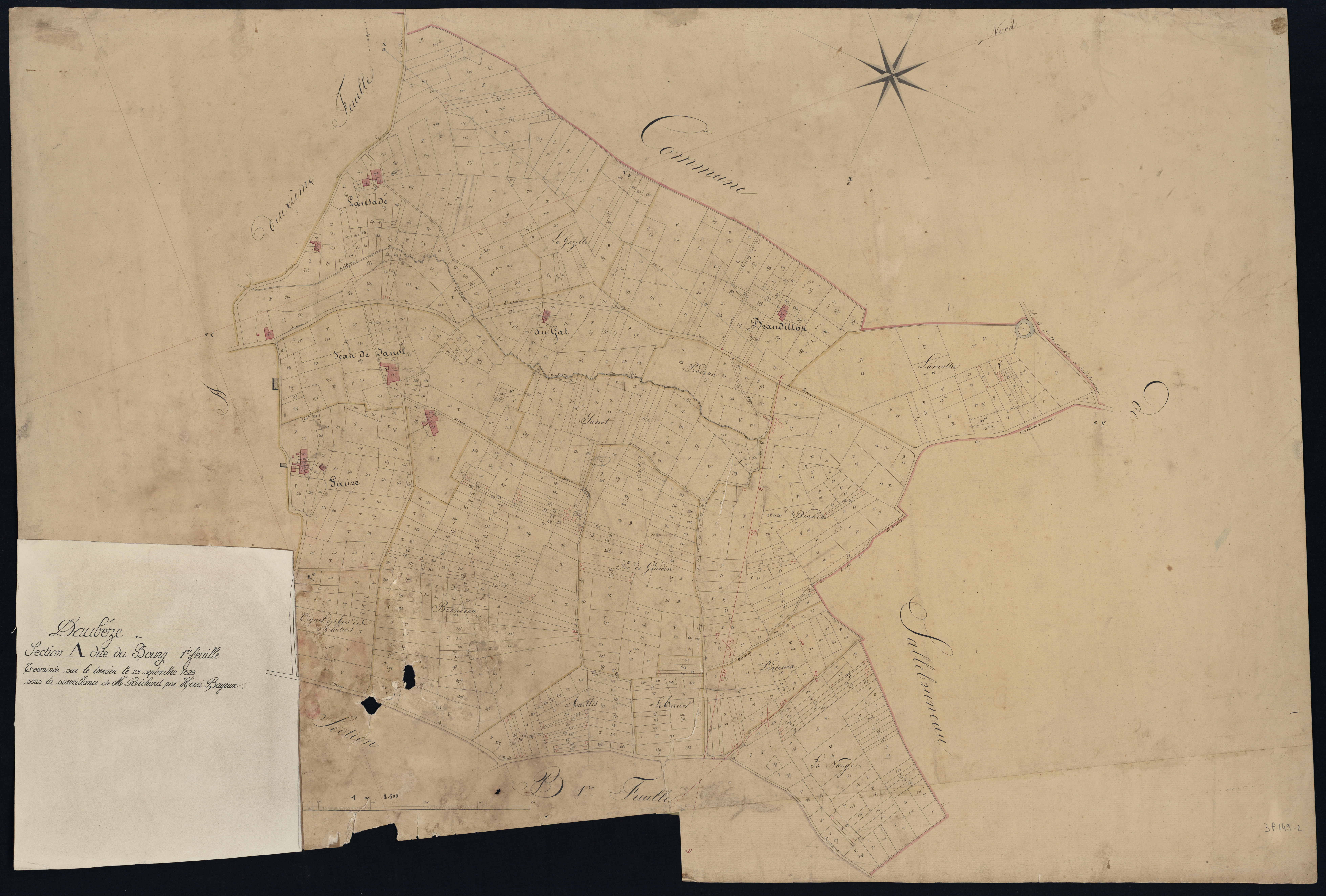 Daubèze - -Section A feuille 1 : Le Bourg