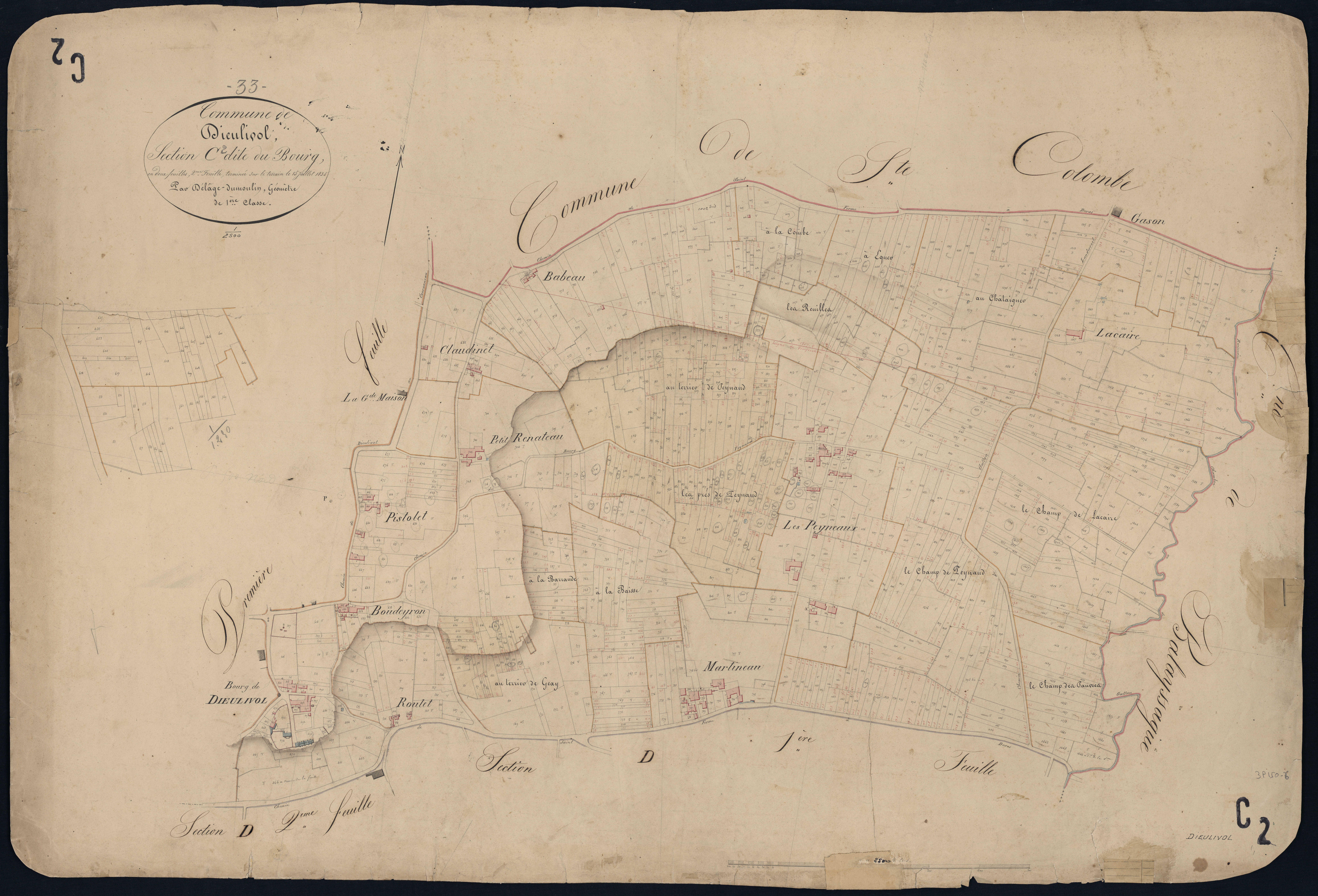 Dieulivol - -Section C feuille 2 : Le Bourg