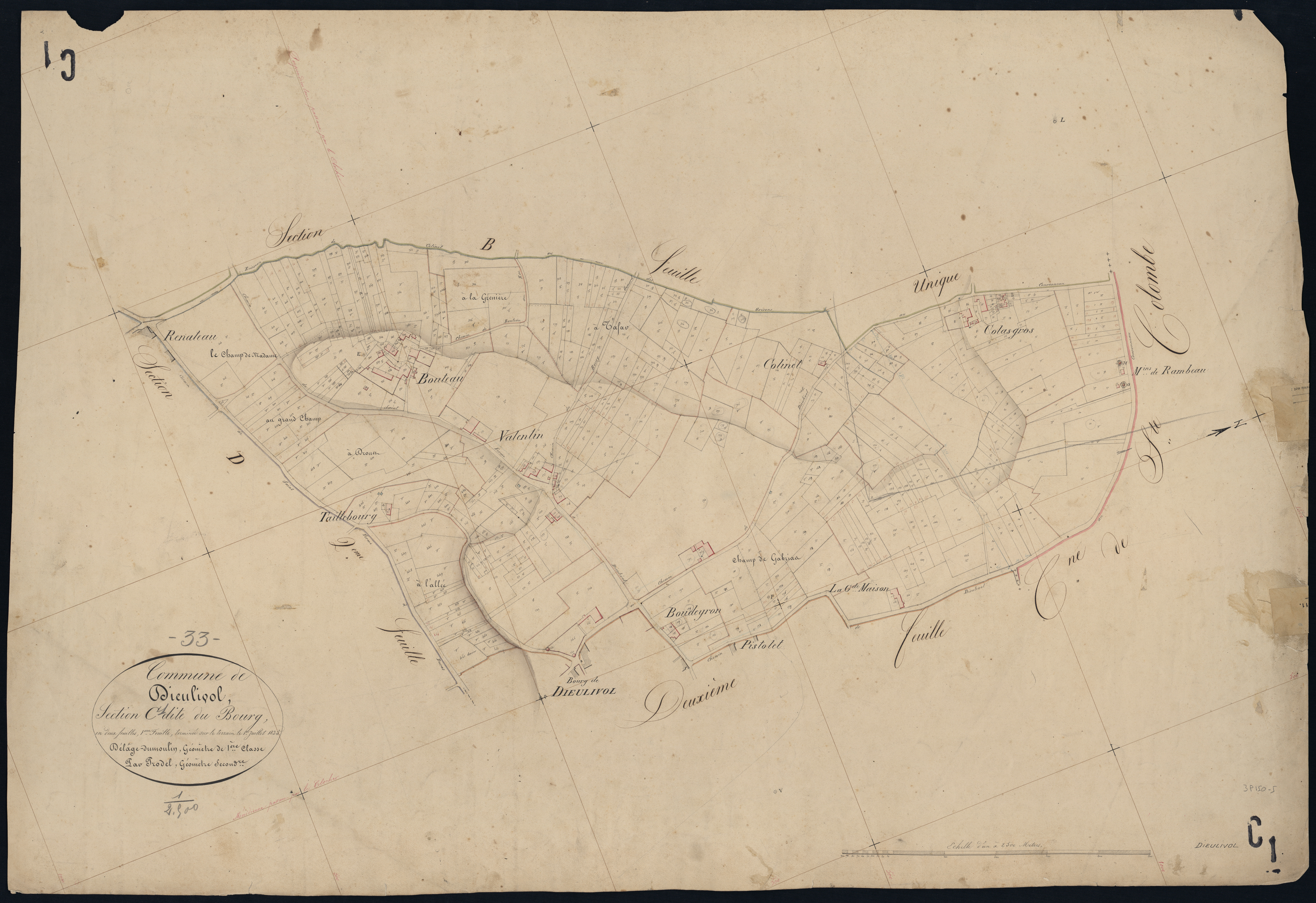 Dieulivol - -Section C feuille 1 : Le Bourg