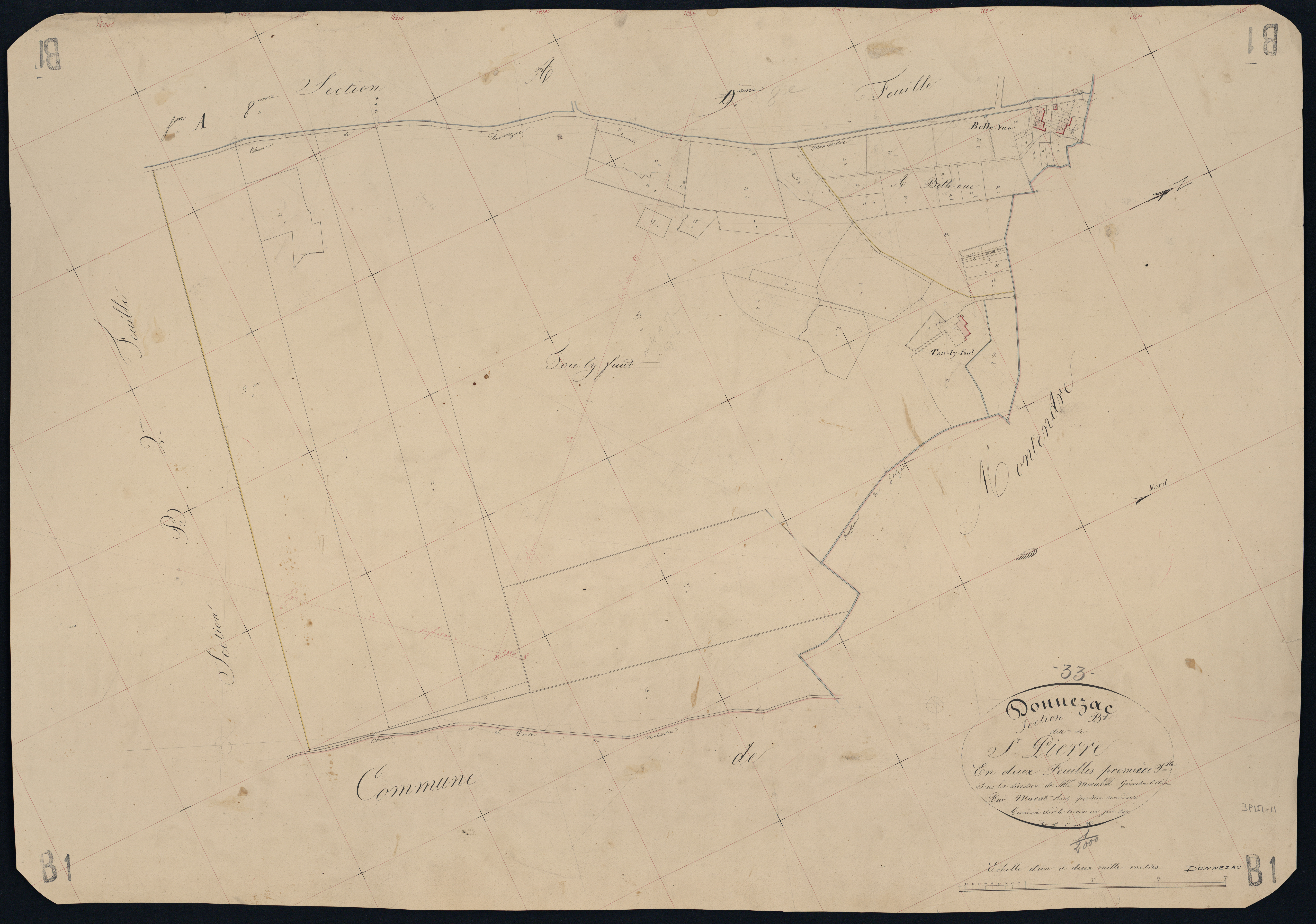 Donnezac - -Section B feuille 1 : Saint-Pierre
