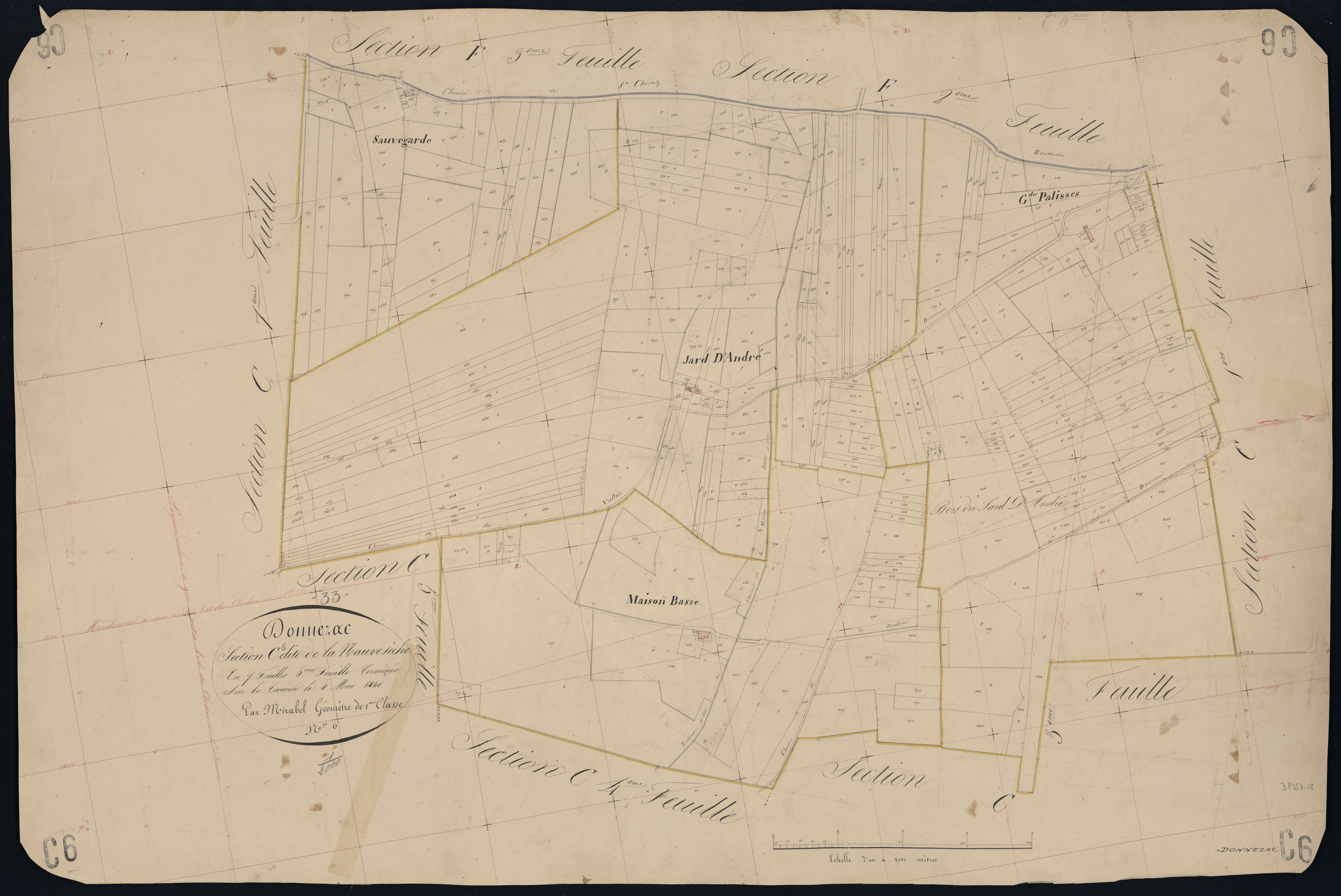 Donnezac - -Section C feuille 6 : La Nauve-Sèche