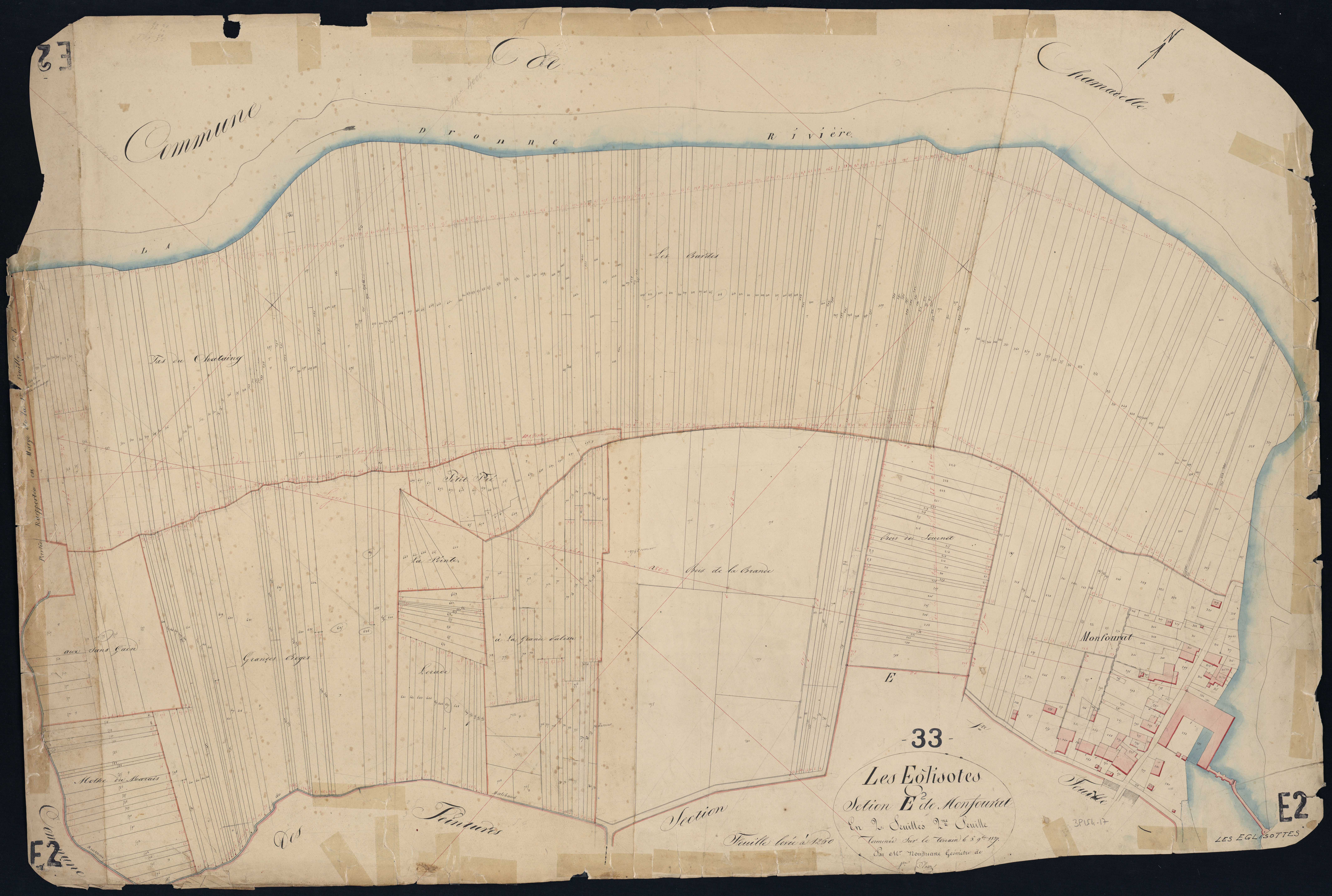 Églisottes-et-Chalaures - -Section E feuille 2 : Monfourat