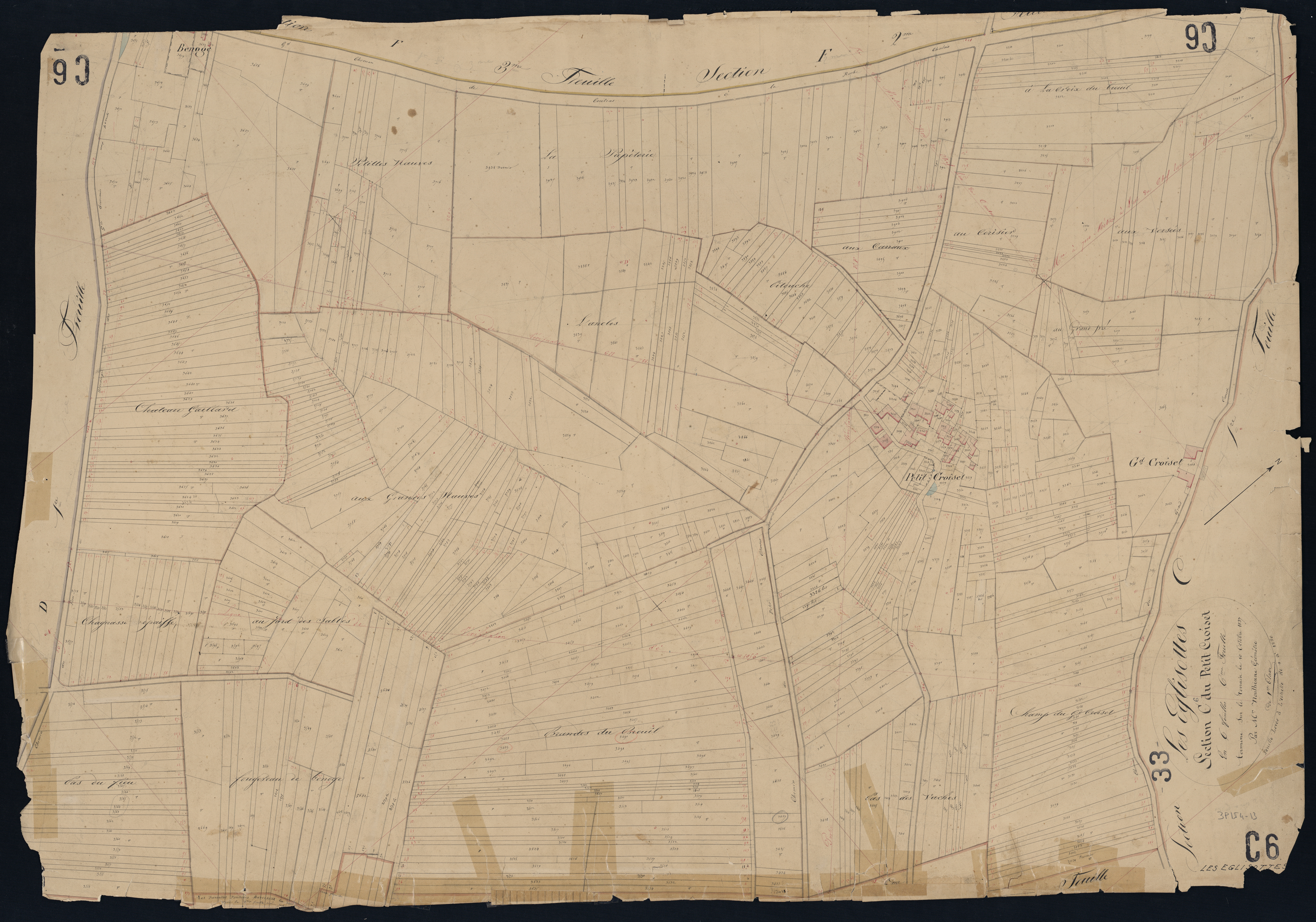 Églisottes-et-Chalaures - -Section C feuille 6 : Le Petit-Croiset