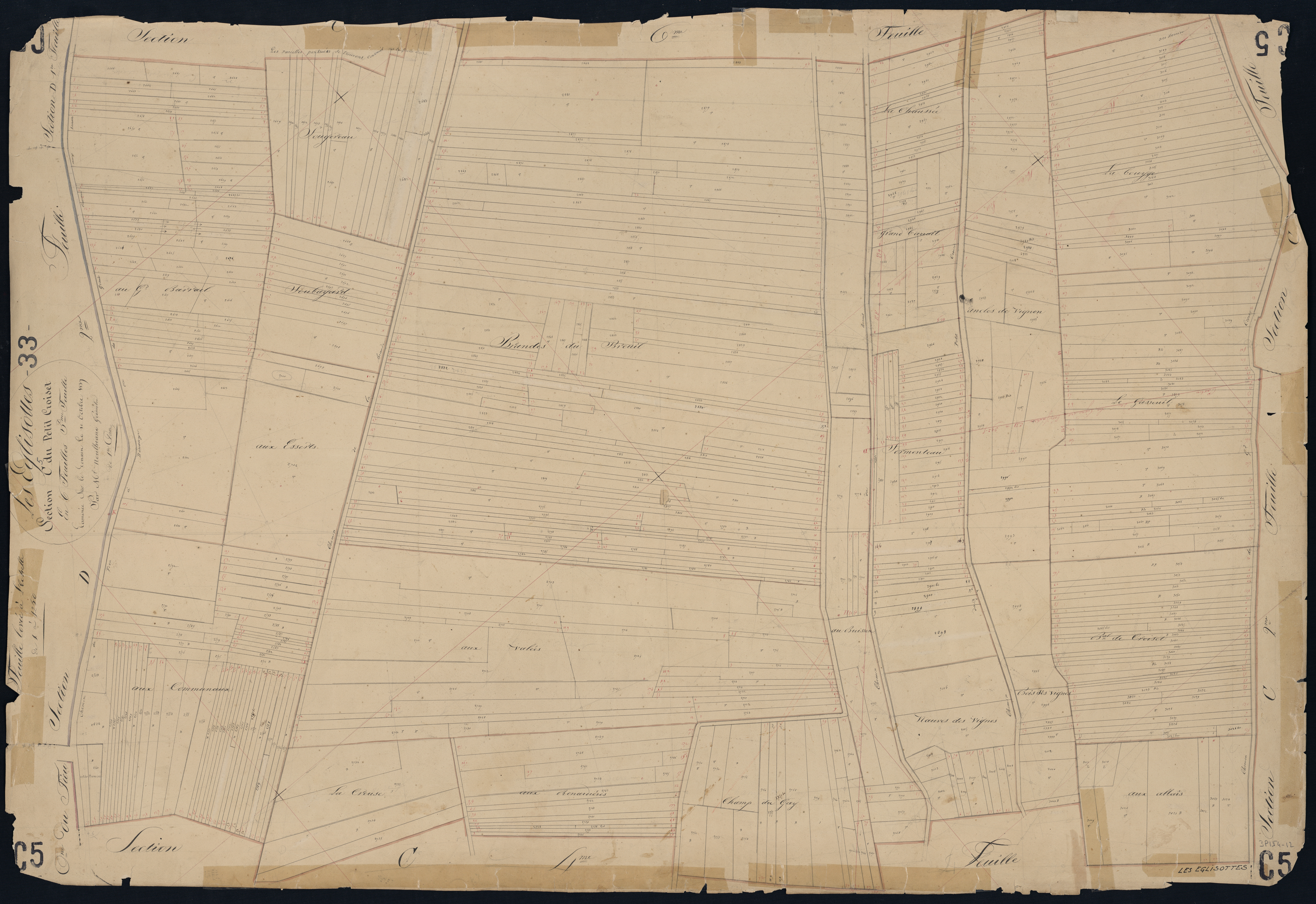 Églisottes-et-Chalaures - -Section C feuille 5 : Le Petit-Croiset