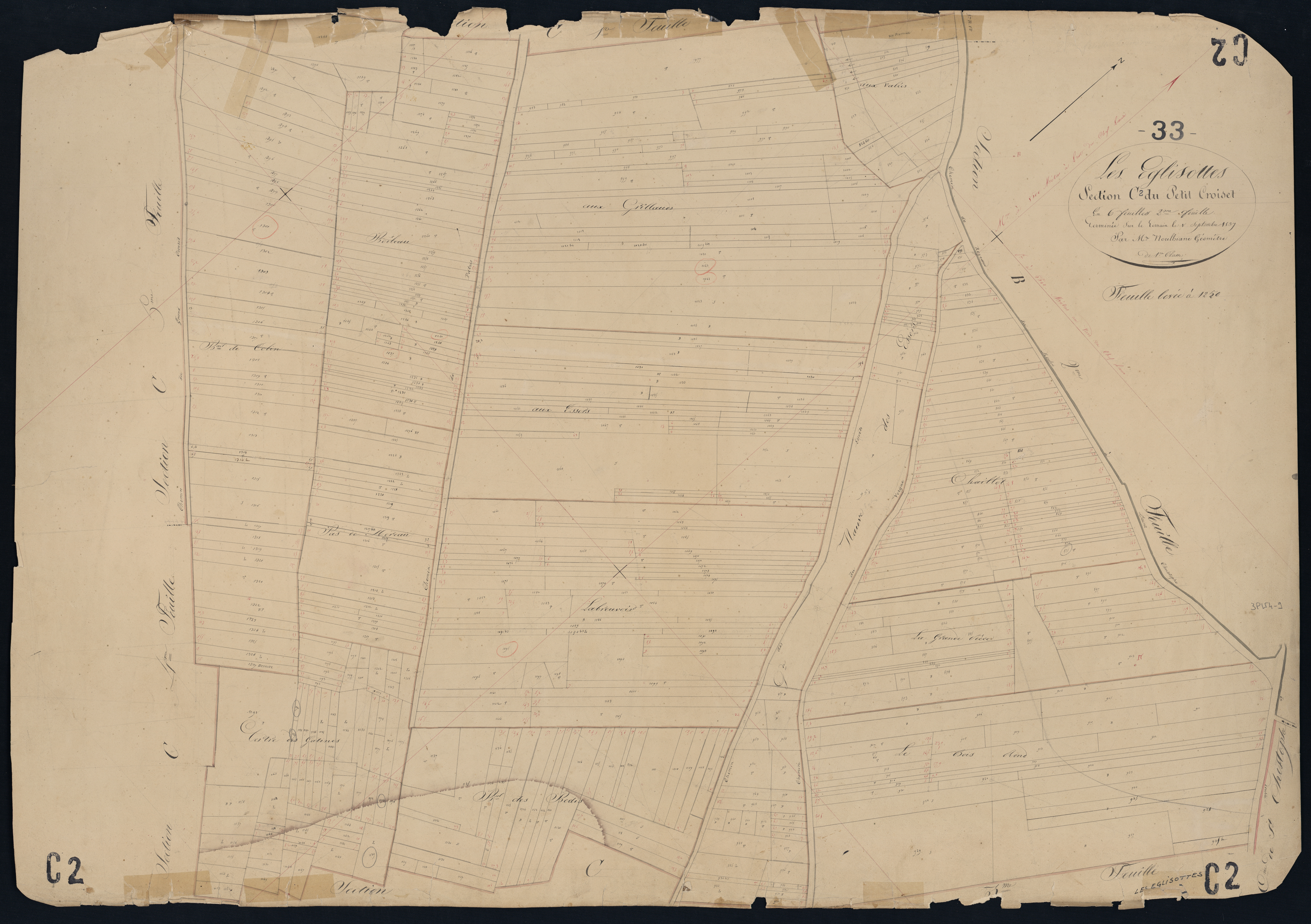 Églisottes-et-Chalaures - -Section C feuille 2 : Le Petit-Croiset