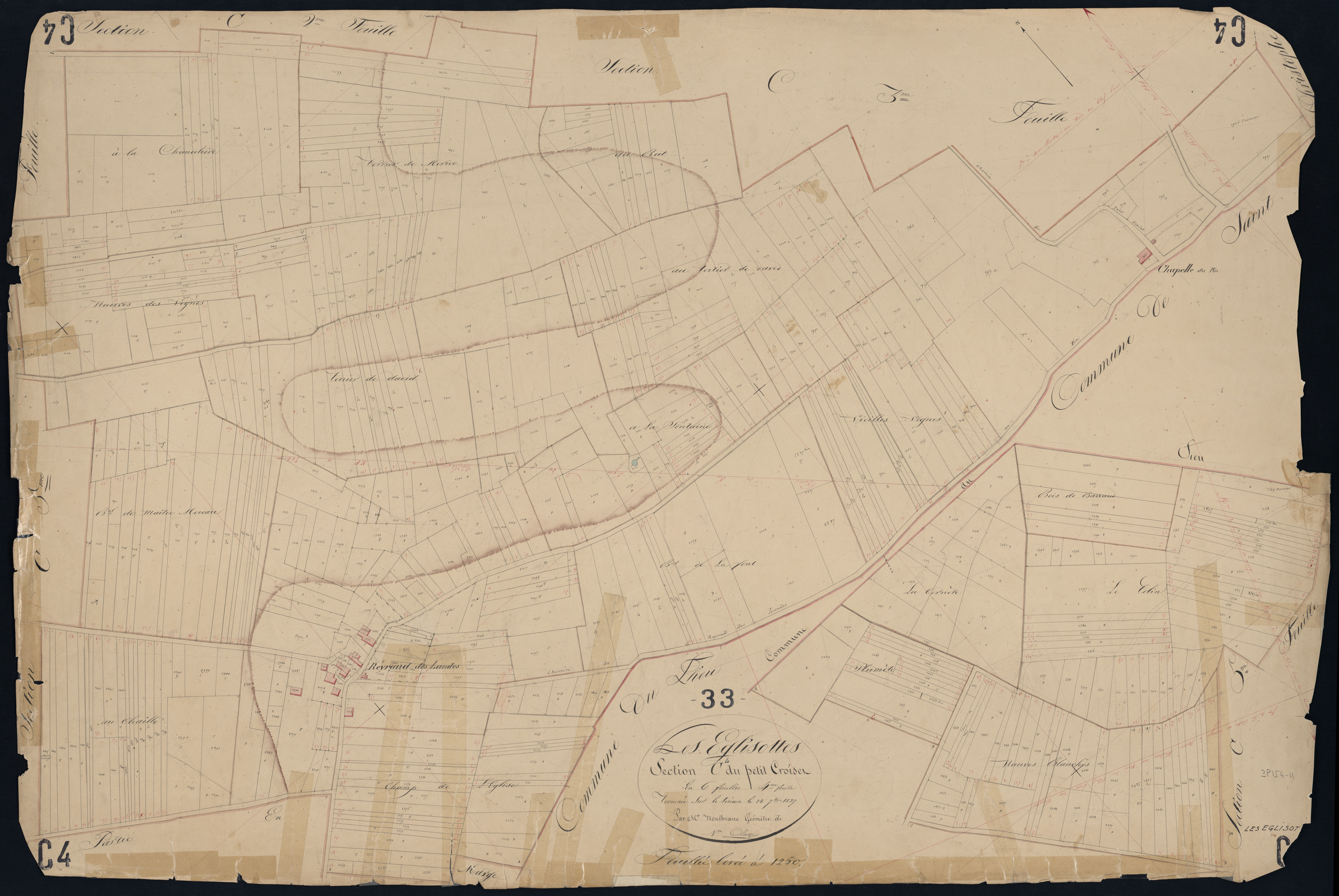Églisottes-et-Chalaures - -Section C feuille 4 : Le Petit-Croiset
